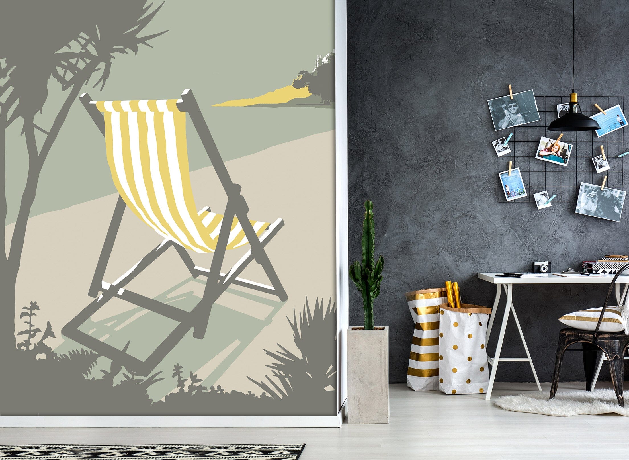 3D Marazion Deckchair 1026 Steve Read Wall Mural Wall Murals Wallpaper AJ Wallpaper 2 