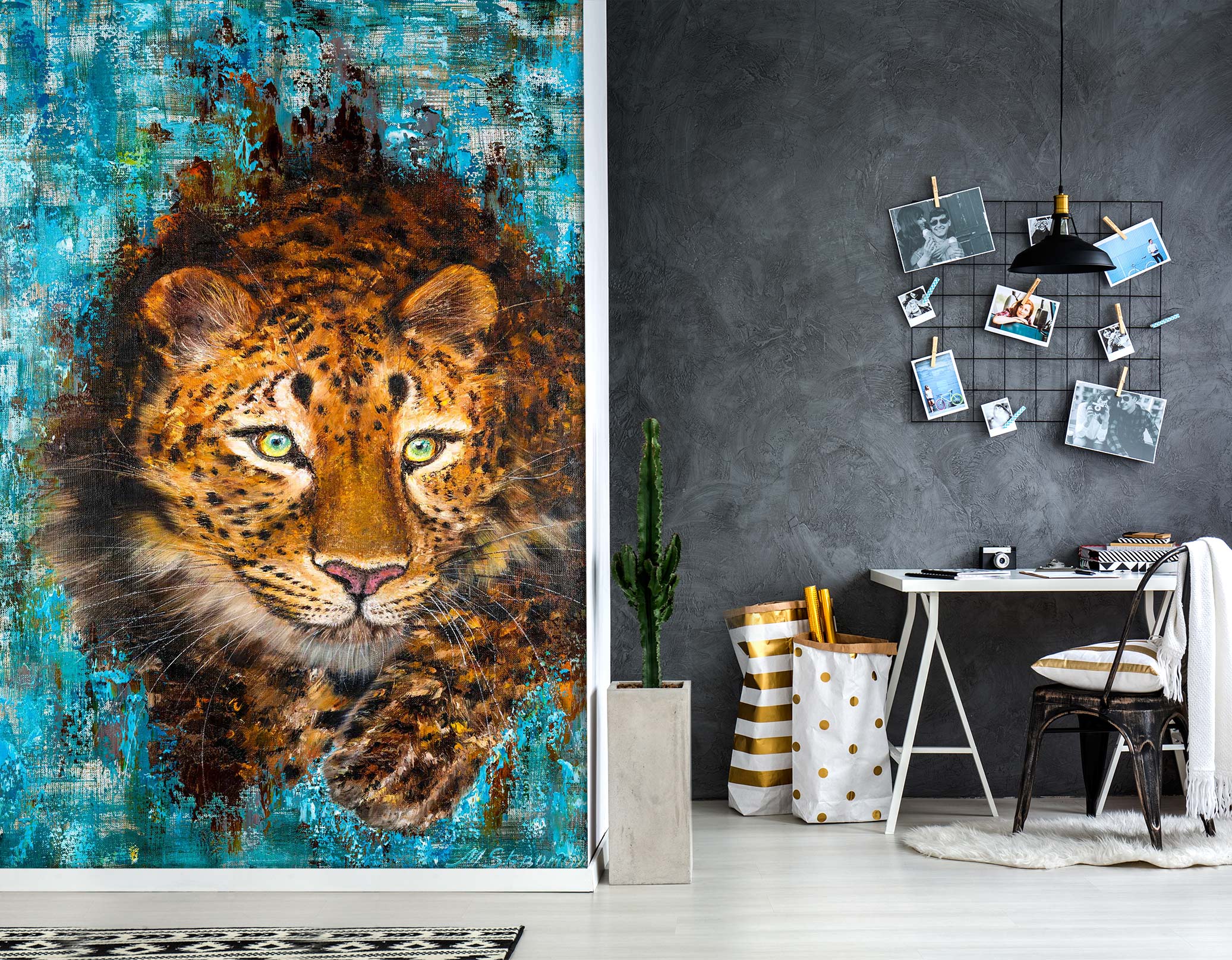 3D Painted Leopard 194 Skromova Marina Wall Mural Wall Murals