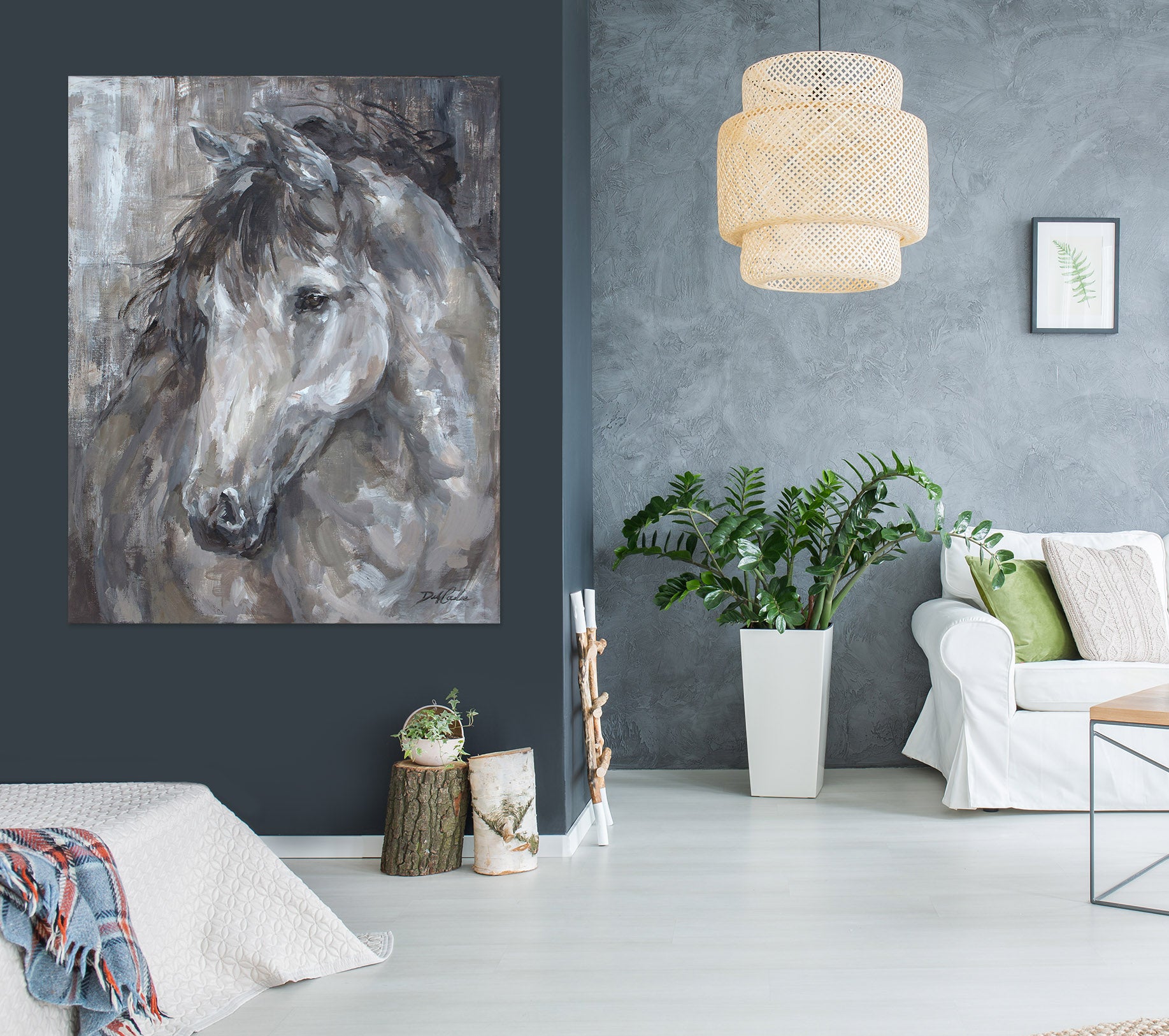 3D Black Grey Horse 0115 Debi Coules Wall Sticker