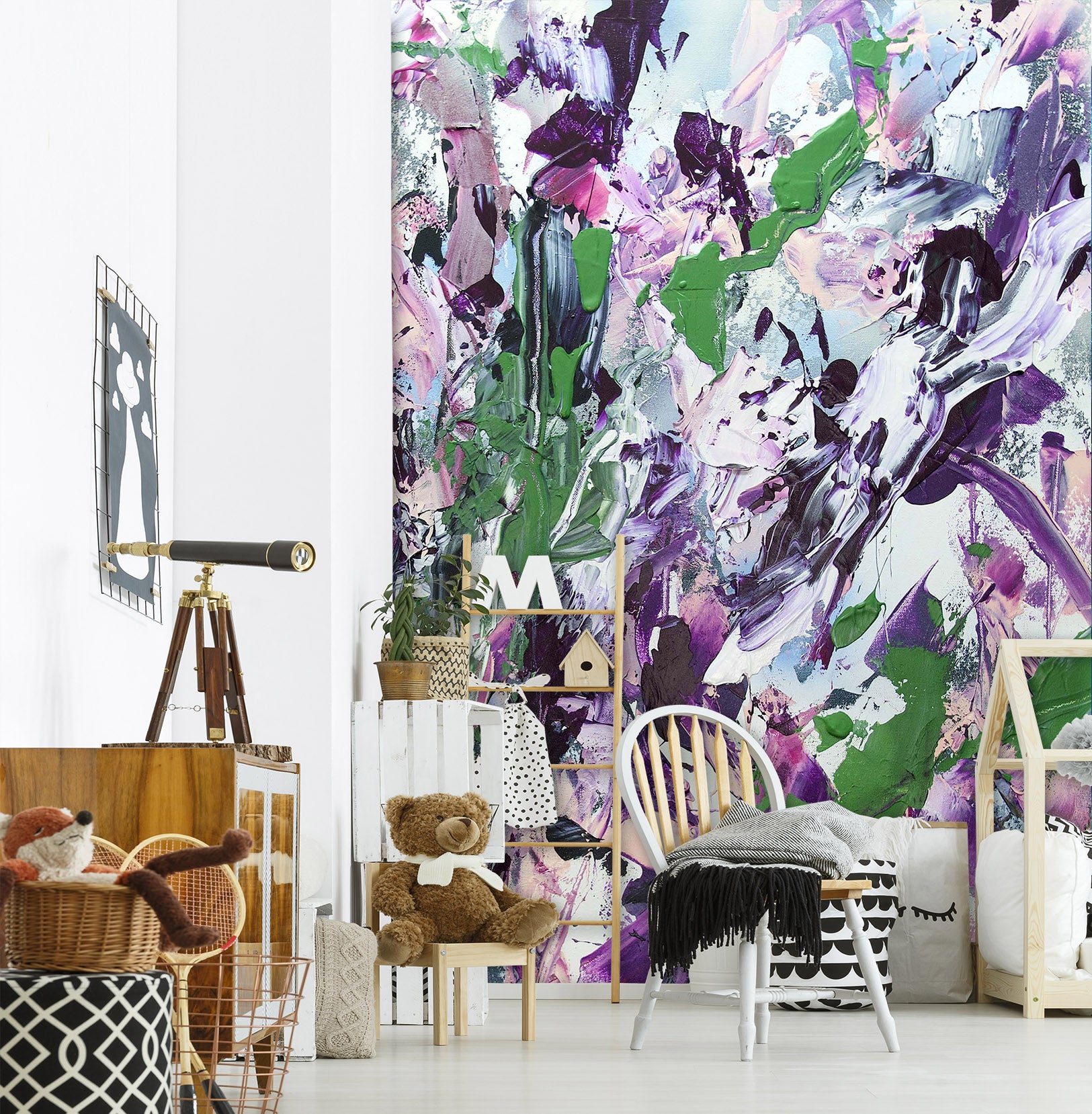 3D Purple Wild Flower 277 Allan P. Friedlander Wall Mural Wall Murals