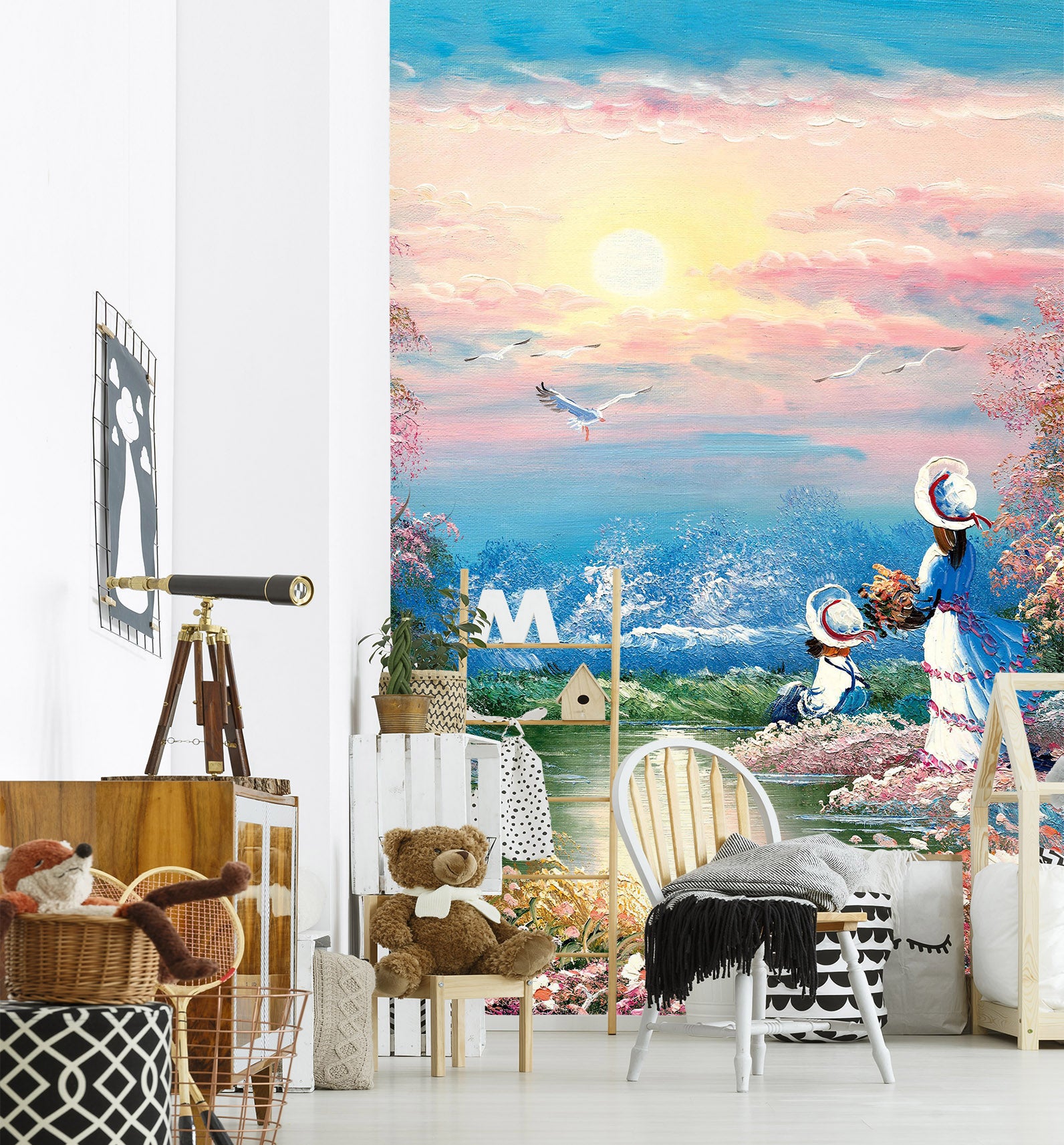 3D Flower River 1874 Wall Murals