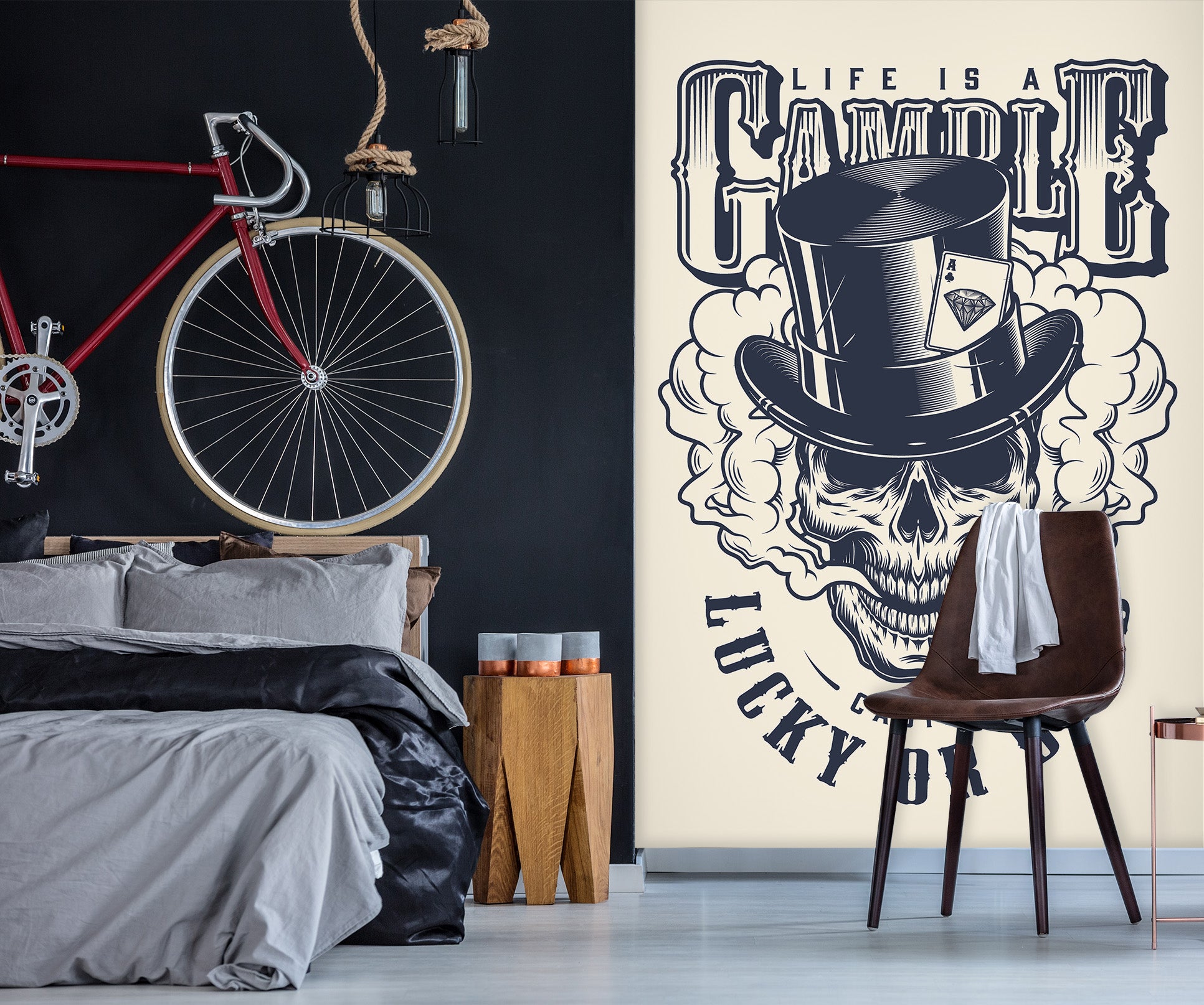 3D Top Hat Skeleton 58098 Wall Murals