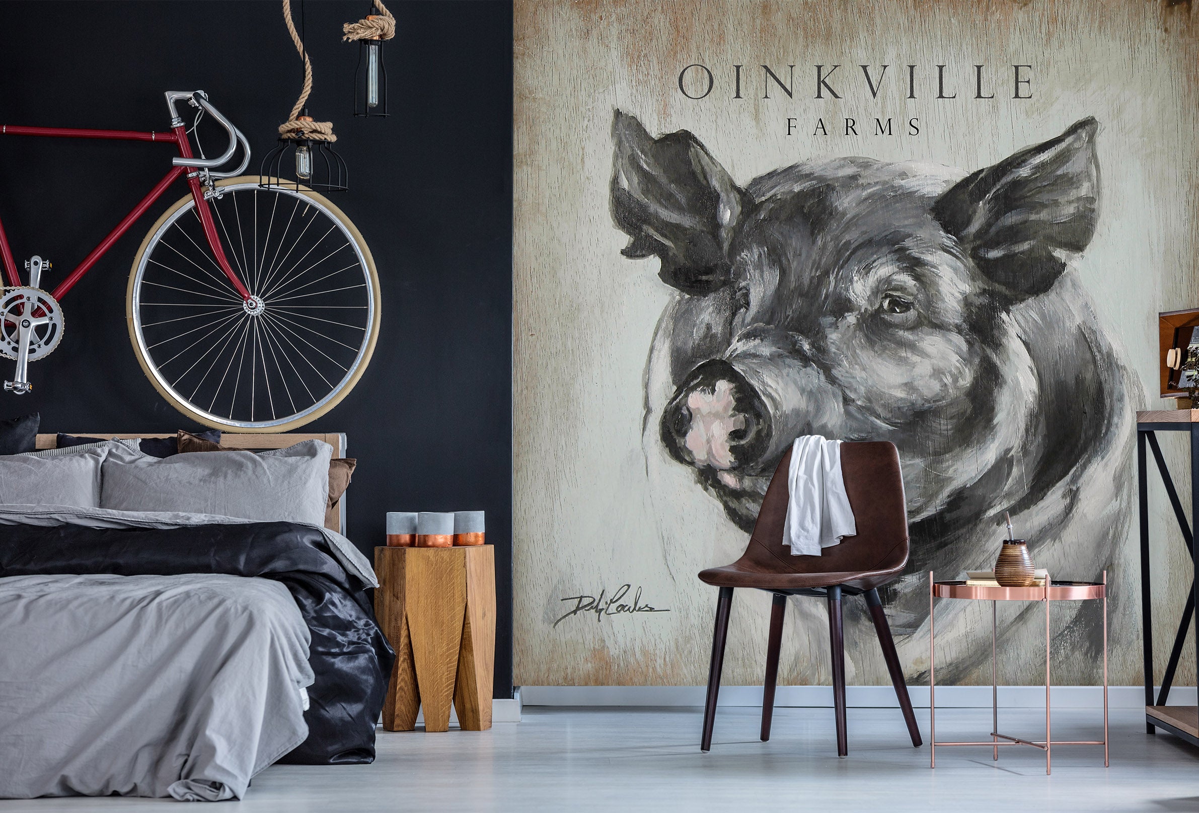 3D Pig 3110 Debi Coules Wall Mural Wall Murals