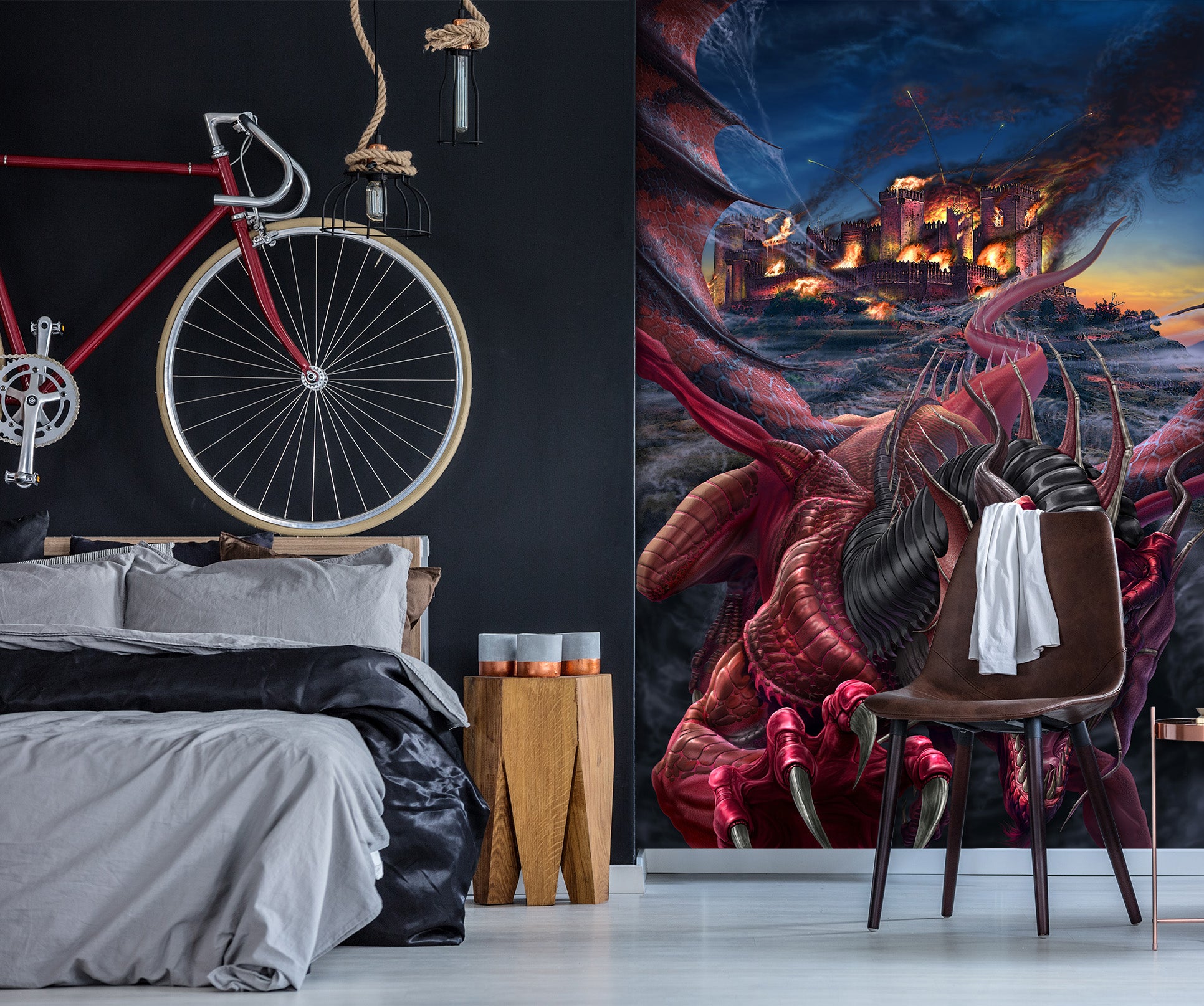 3D Red Dragon 5024 Tom Wood Wall Mural Wall Murals