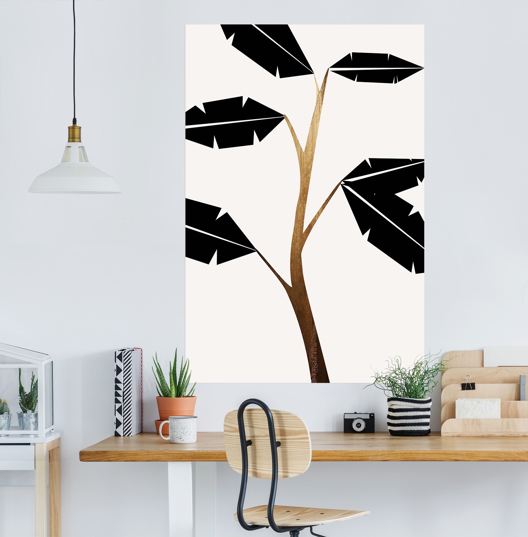 3D Black Leaves 111 Boris Draschoff Wall Sticker