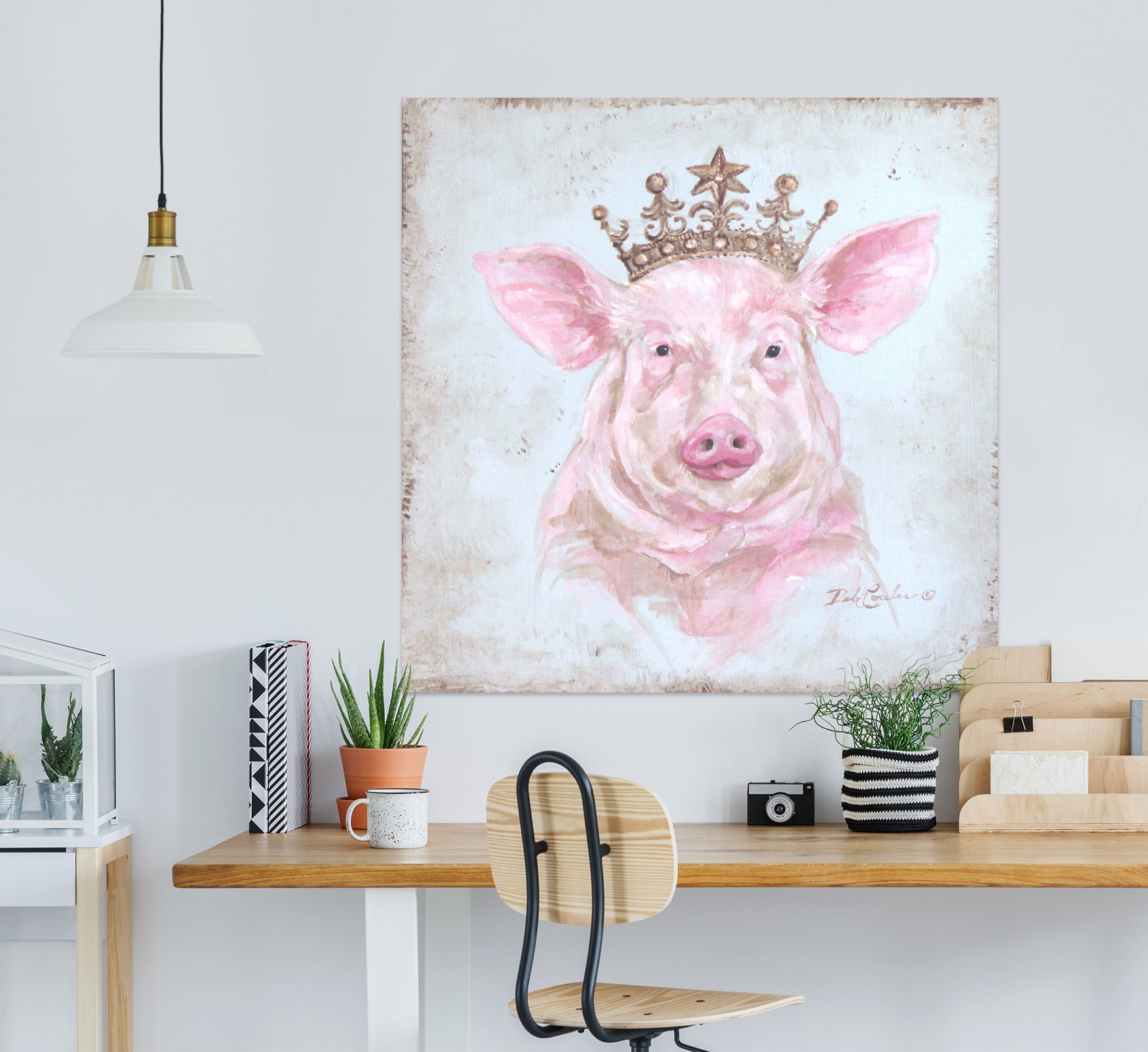 3D Crown Pig 059 Debi Coules Wall Sticker