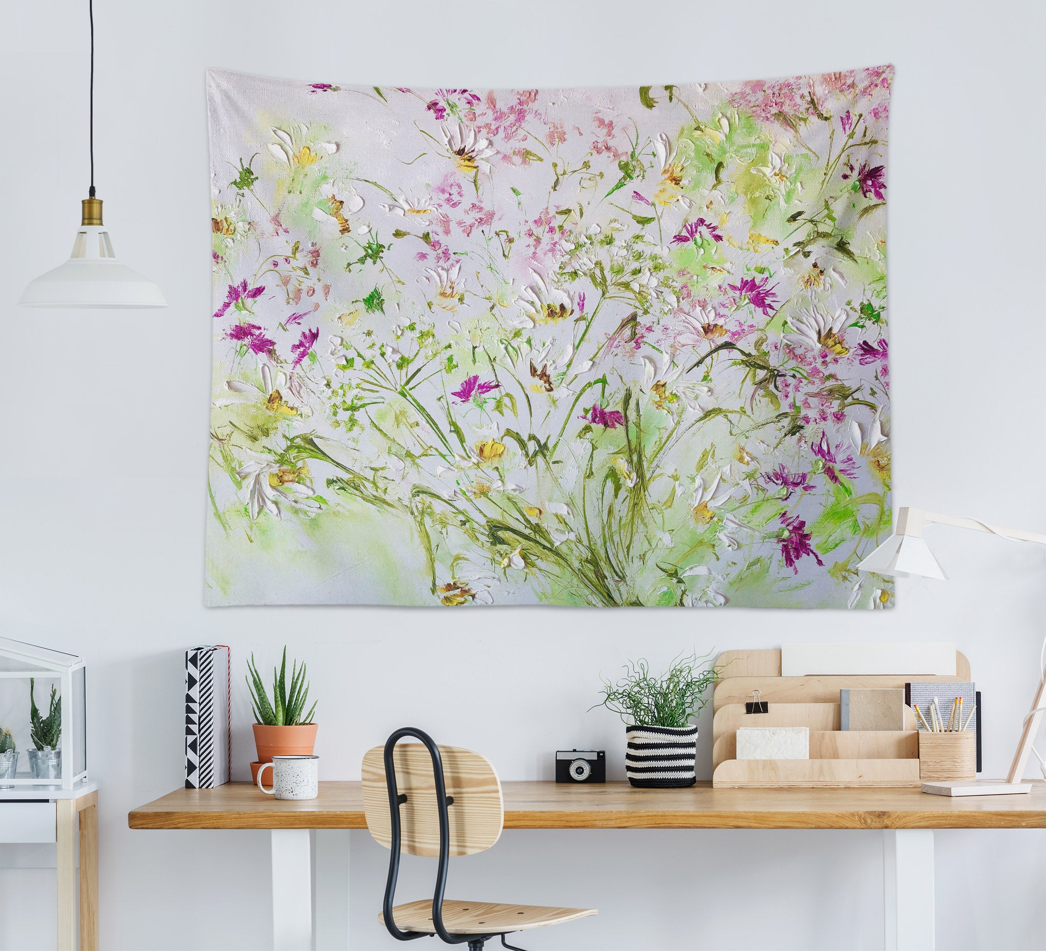 3D Watercolor Pink Flowers 3541 Skromova Marina Tapestry Hanging Cloth Hang