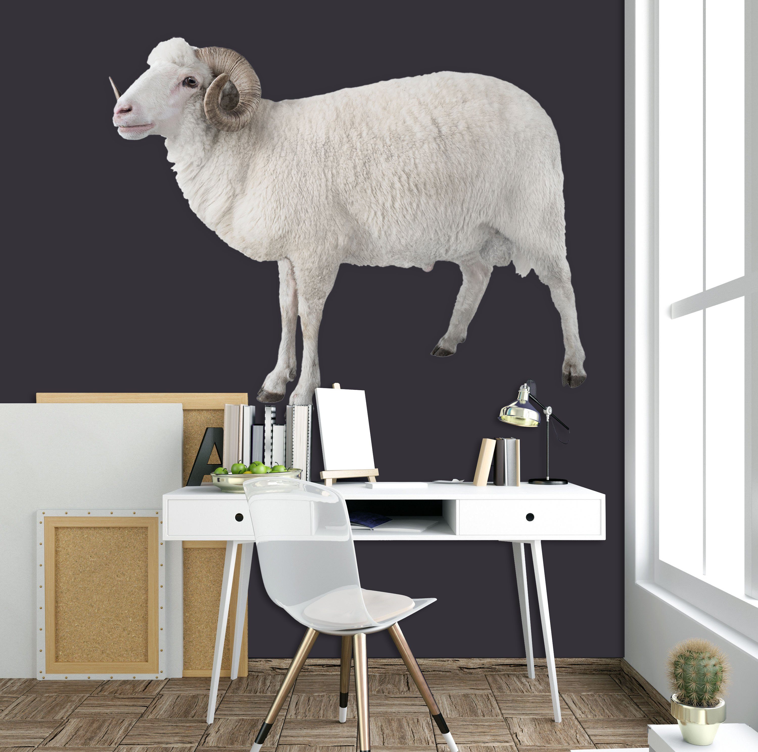 3D Sheep Eating 143 Animals Wall Stickers Wallpaper AJ Wallpaper 