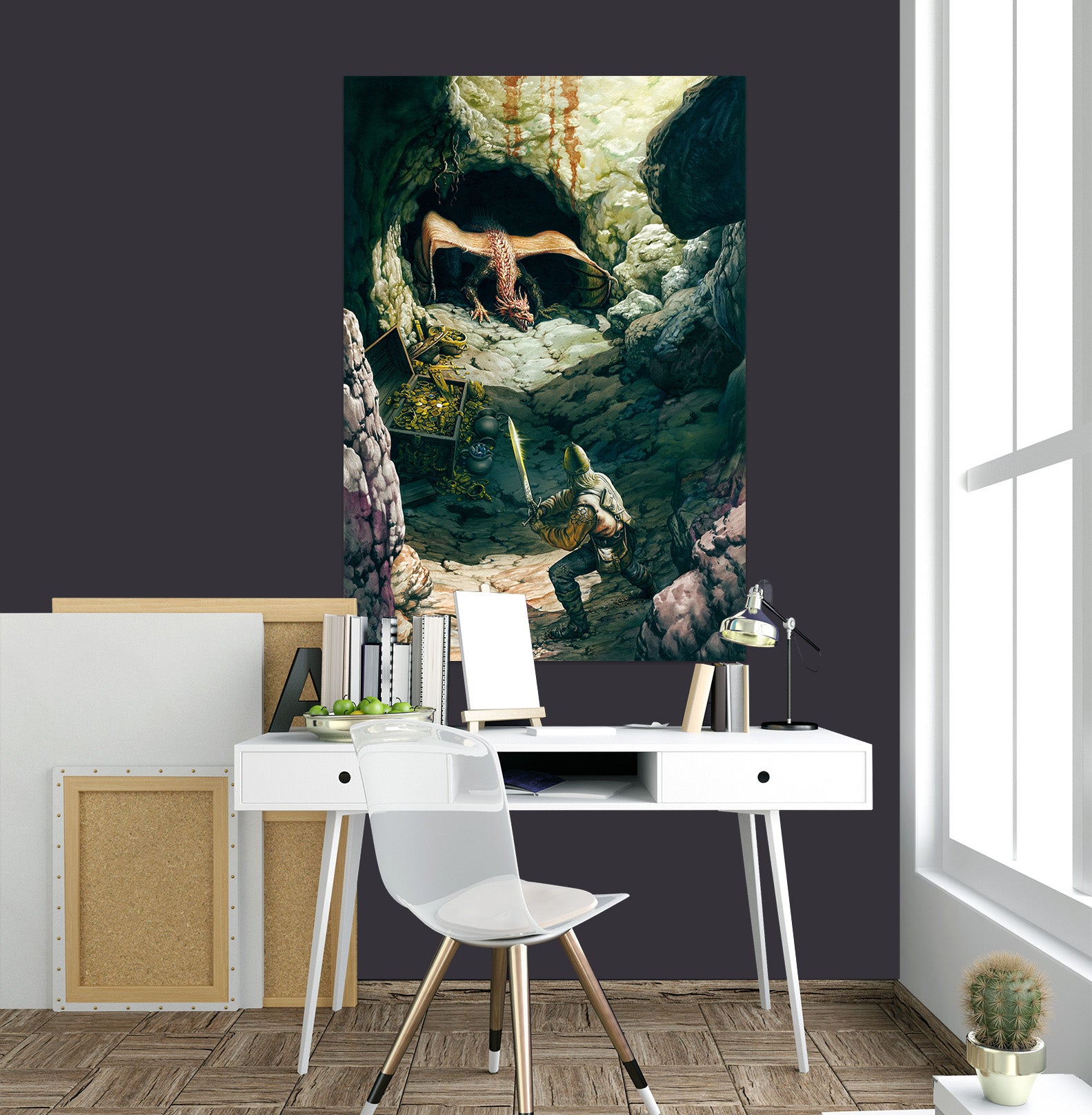 3D Dragon Cave Soldier 8084 Ciruelo Wall Sticker