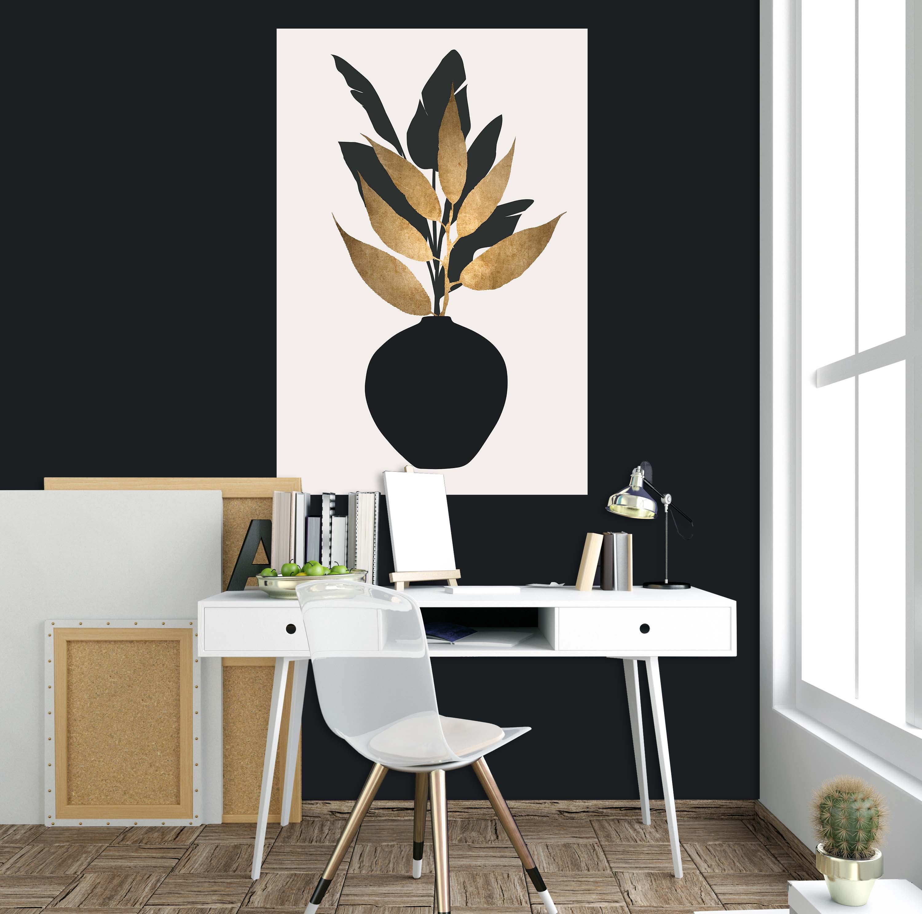 3D Leaf Vase 119 Boris Draschoff Wall Sticker