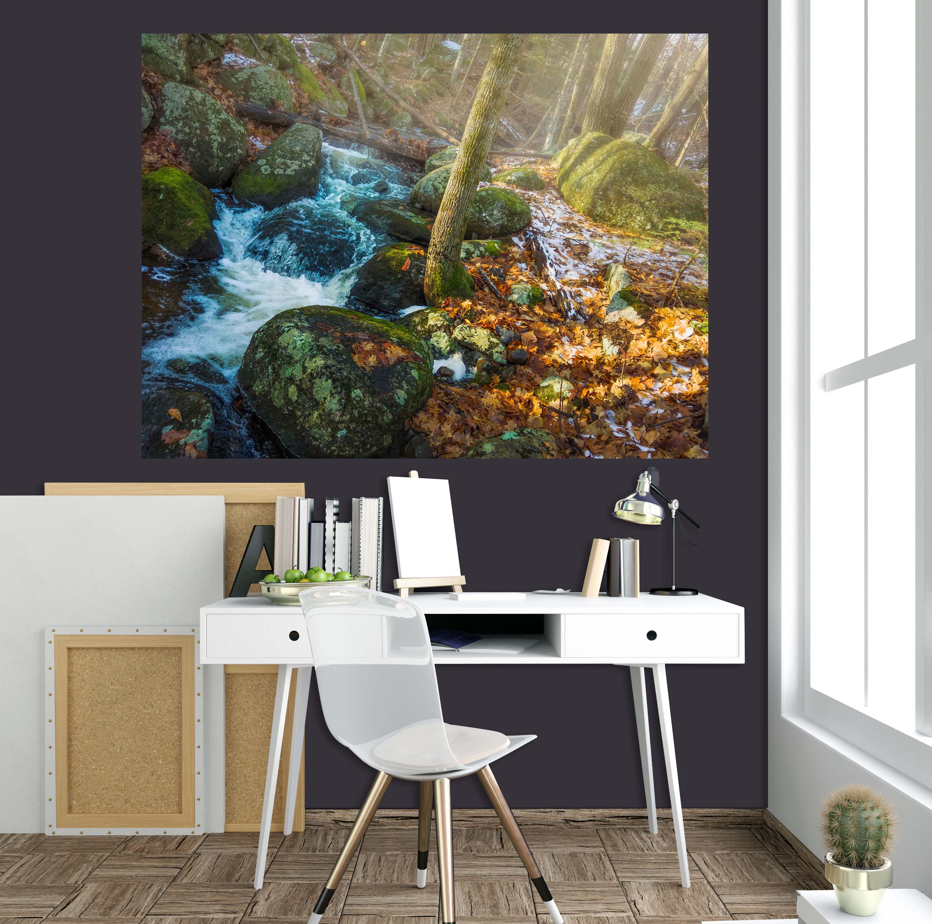 3D Forest Stream 108 Jerry LoFaro Wall Sticker