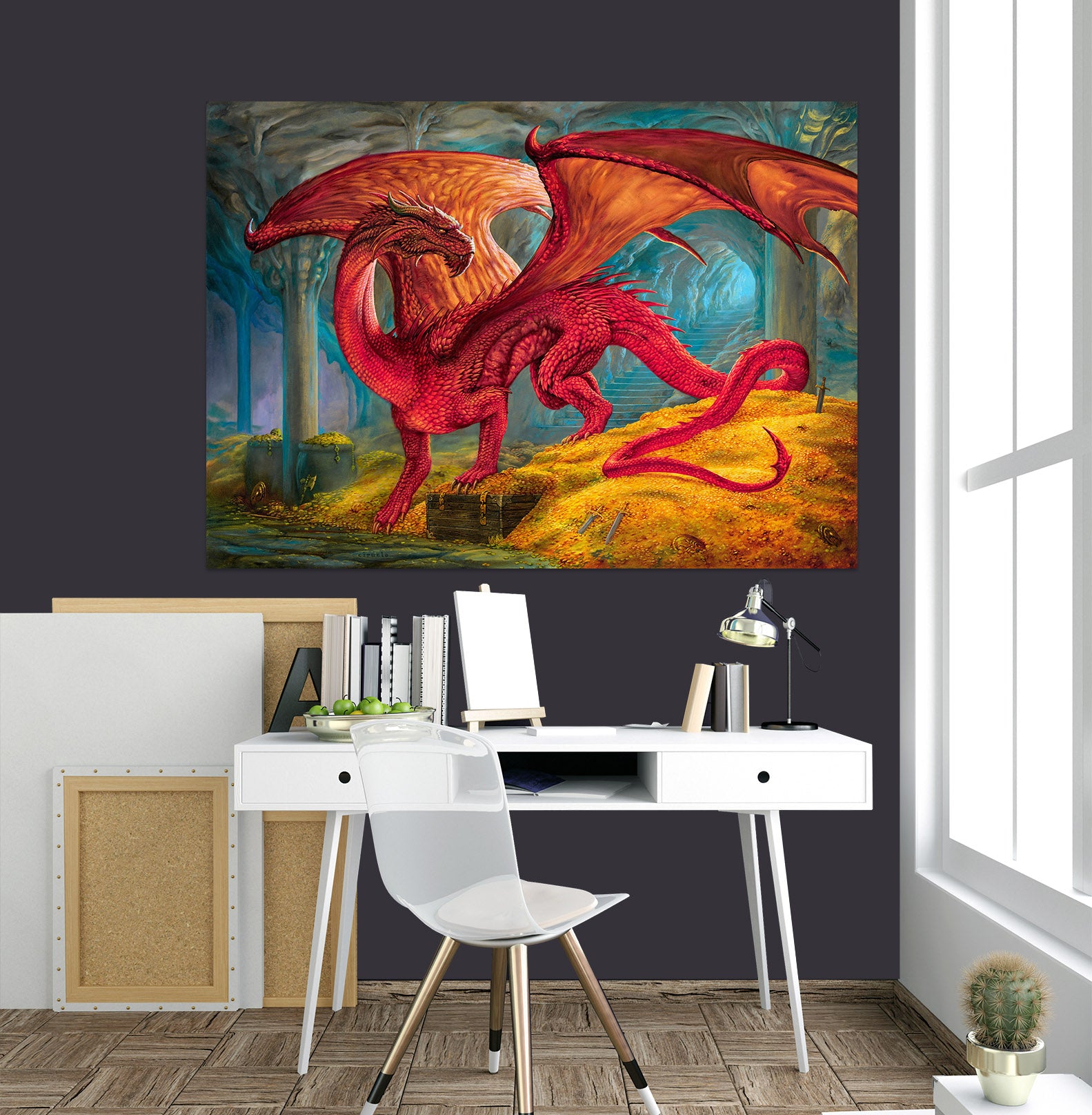 3D Dragon Red 8067 Ciruelo Wall Sticker