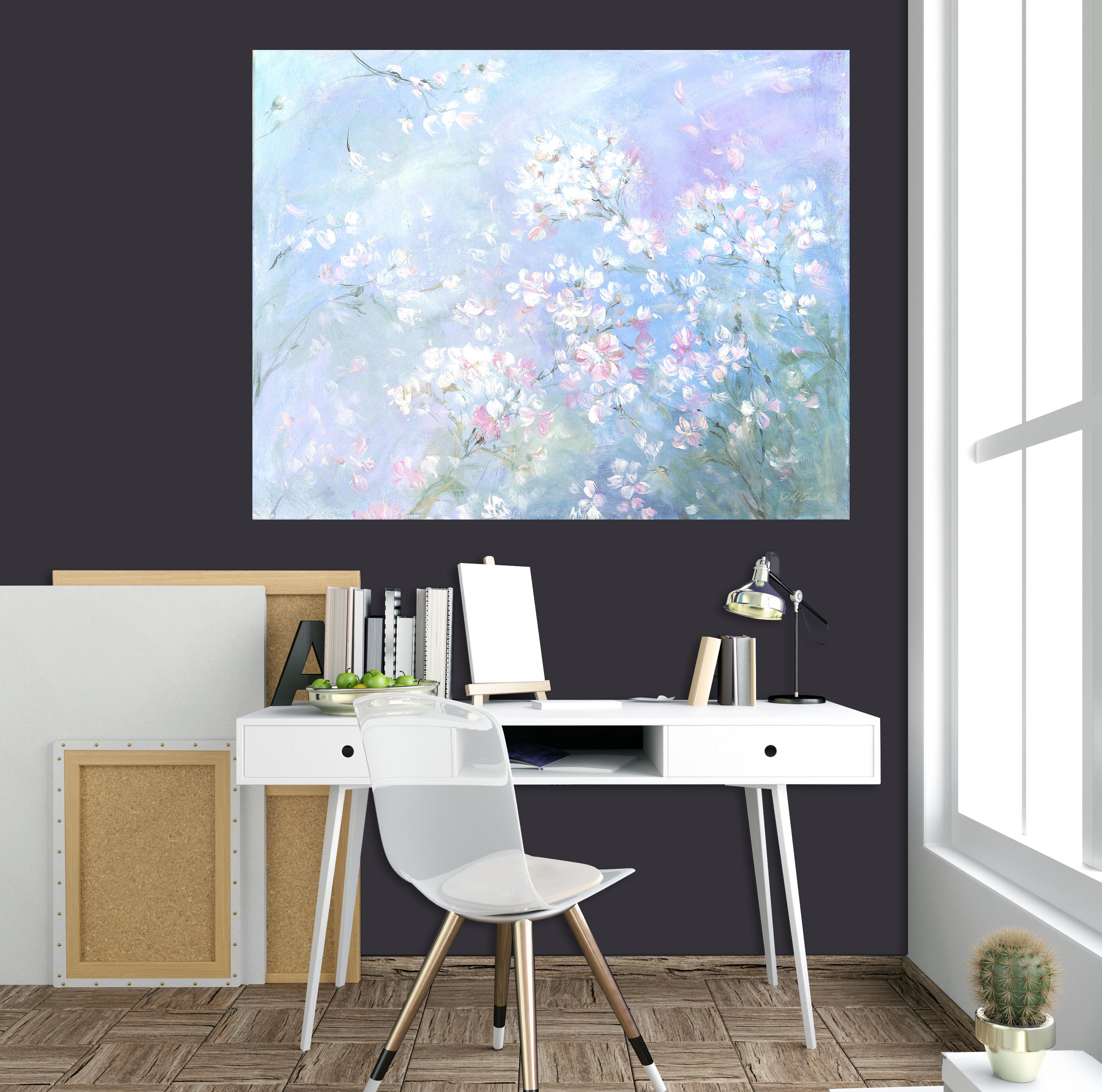 3D Sea Of Blue Flowers 028 Debi Coules Wall Sticker