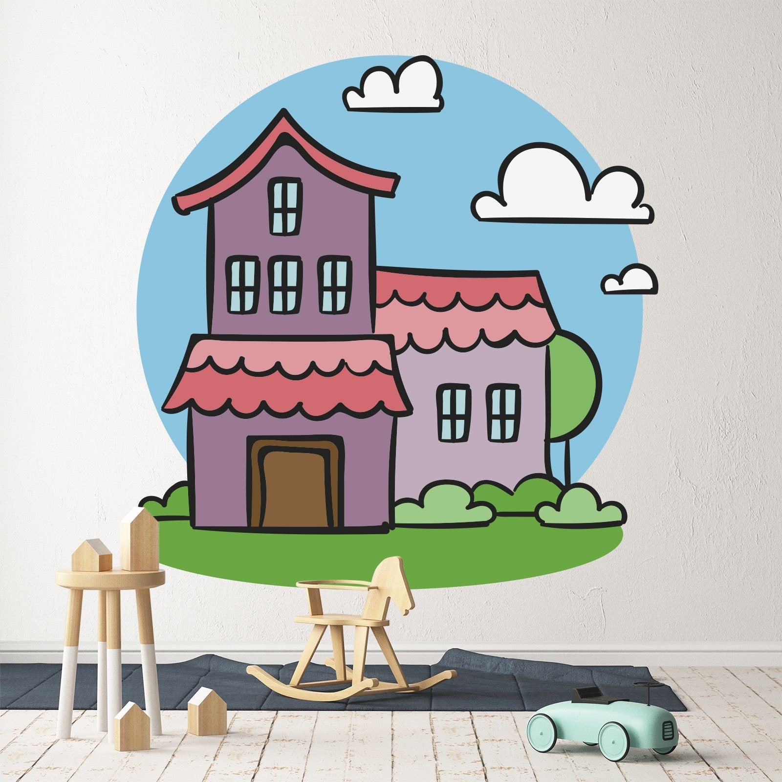 3D Cartoon House 262 Wall Stickers Wallpaper AJ Wallpaper 