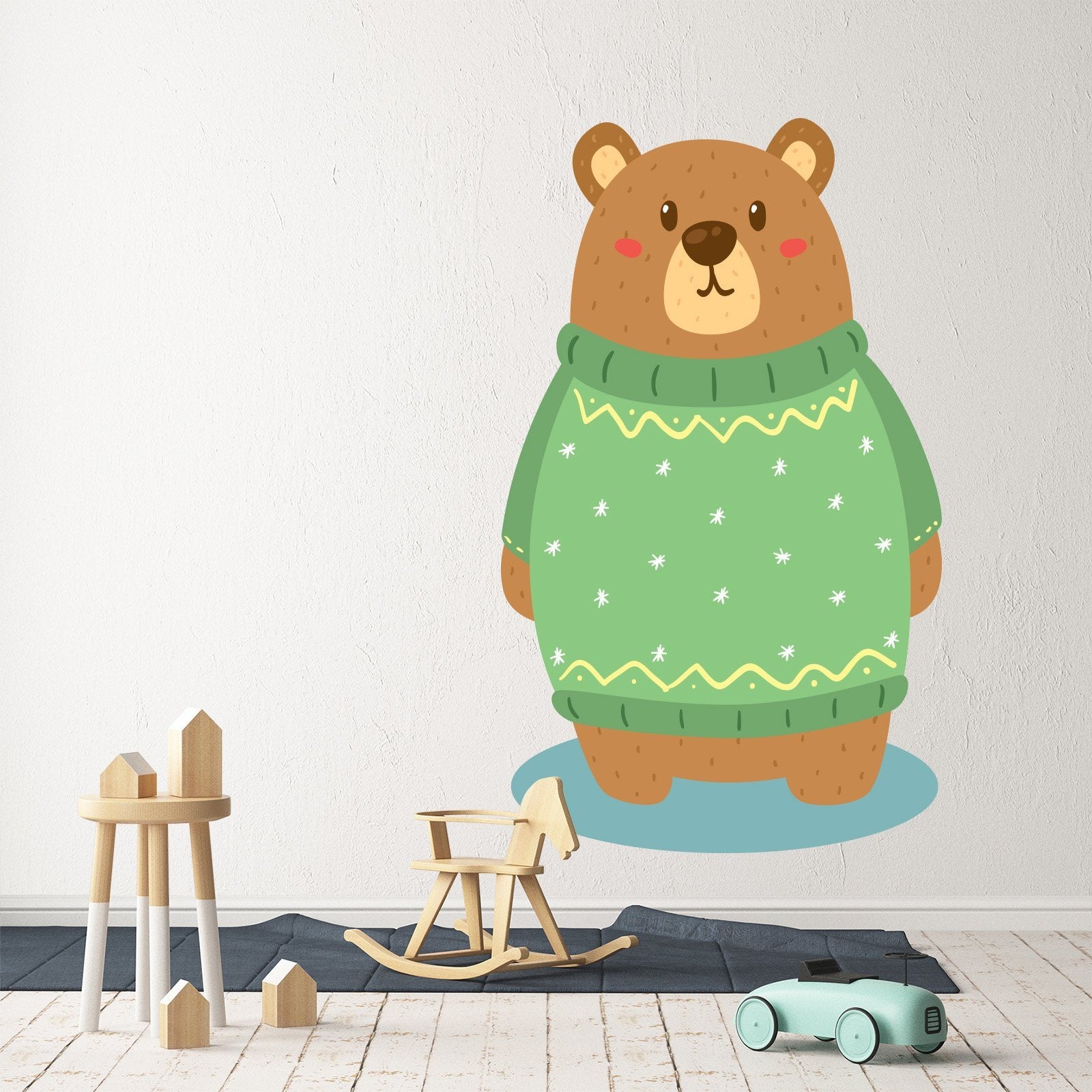 3D Brown Bear Sweater 211 Wall Stickers Wallpaper AJ Wallpaper 