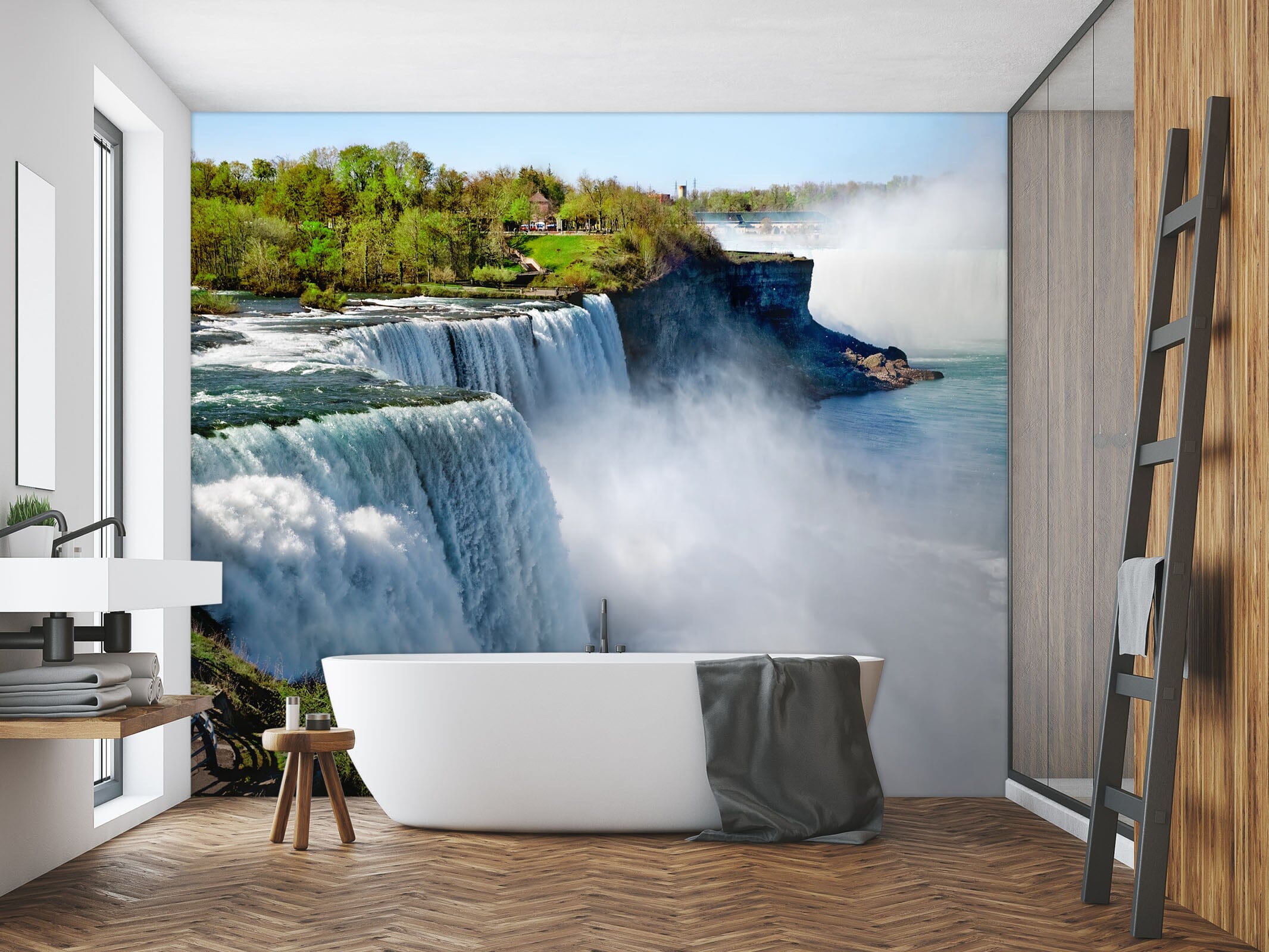 3D White Waterfall Nature 52 Wall Murals Wallpaper AJ Wallpaper 2 