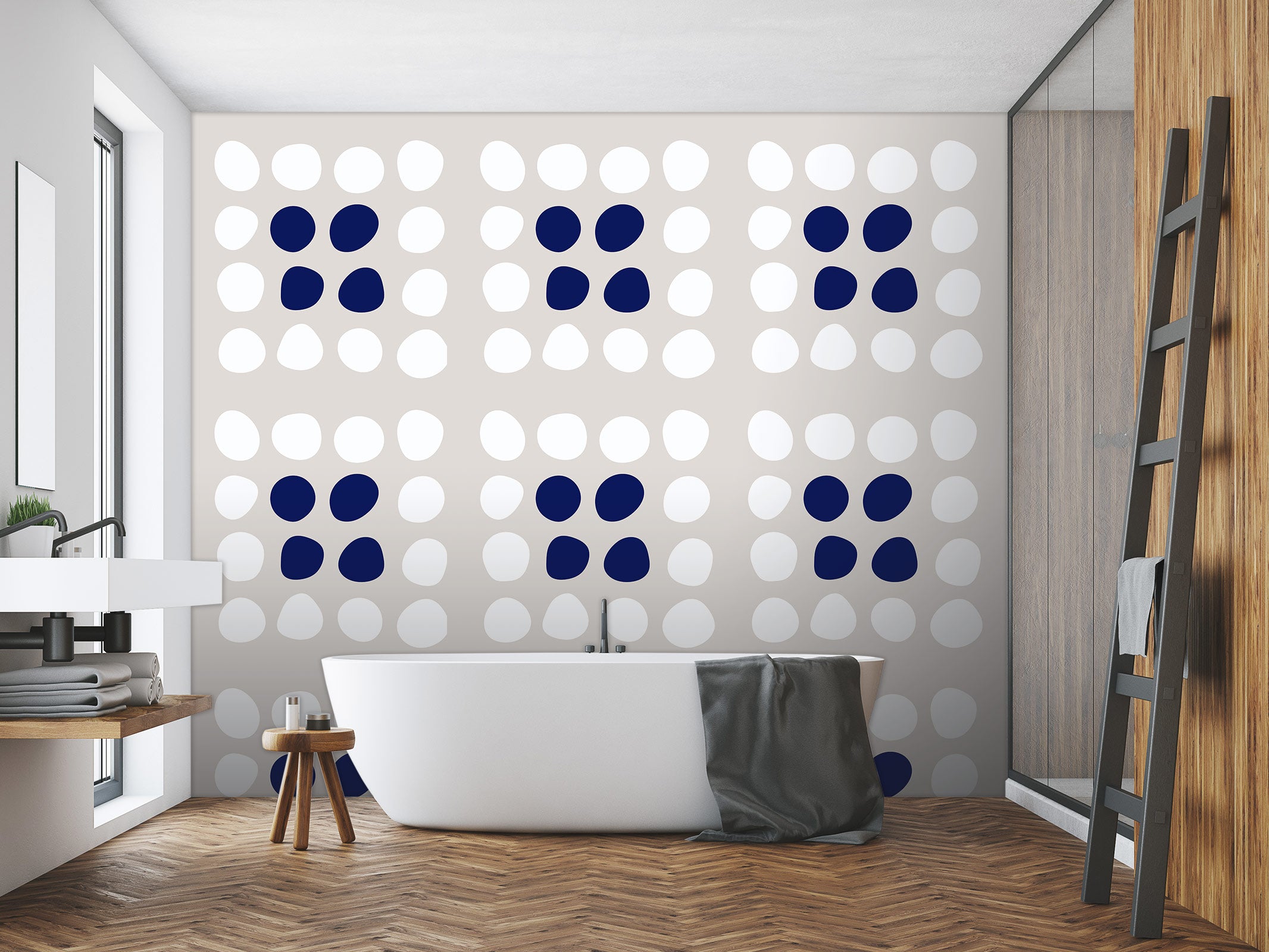 3D Black White Dot 120131 Kashmira Jayaprakash Wall Mural Wall Murals