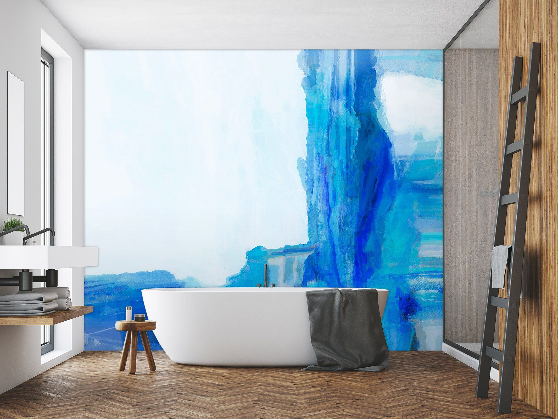 3D Blue Waterfall 1423 Michael Tienhaara Wall Mural Wall Murals Wallpaper AJ Wallpaper 2 