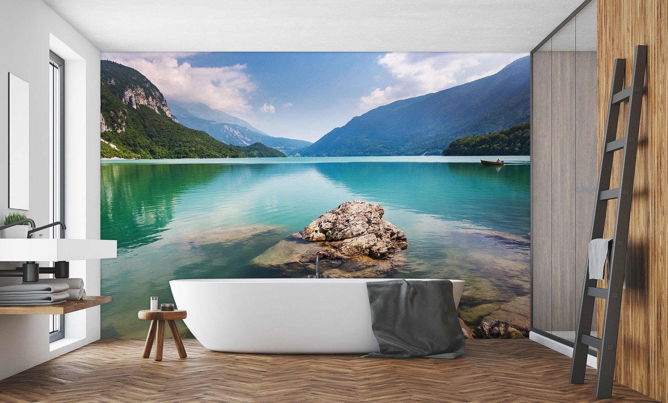 3D Lake Mountain 015 Wall Murals Wallpaper AJ Wallpaper 2 