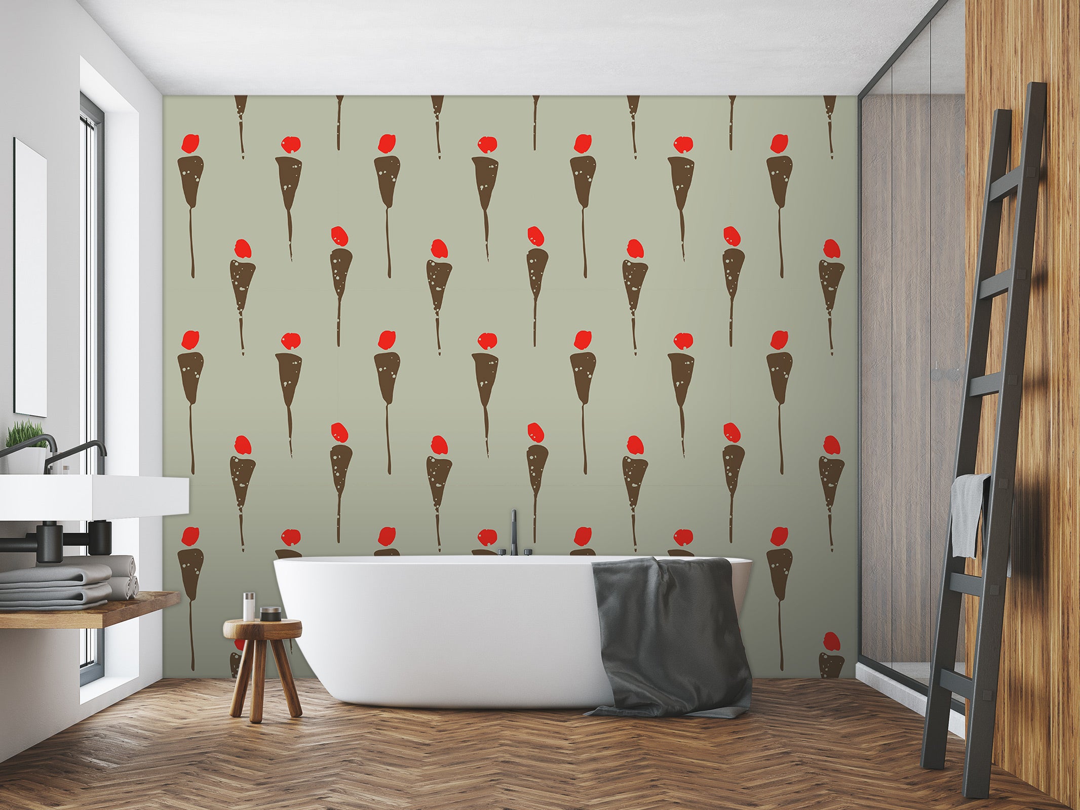 3D Red Dot Pattern 12038 Kashmira Jayaprakash Wall Mural Wall Murals