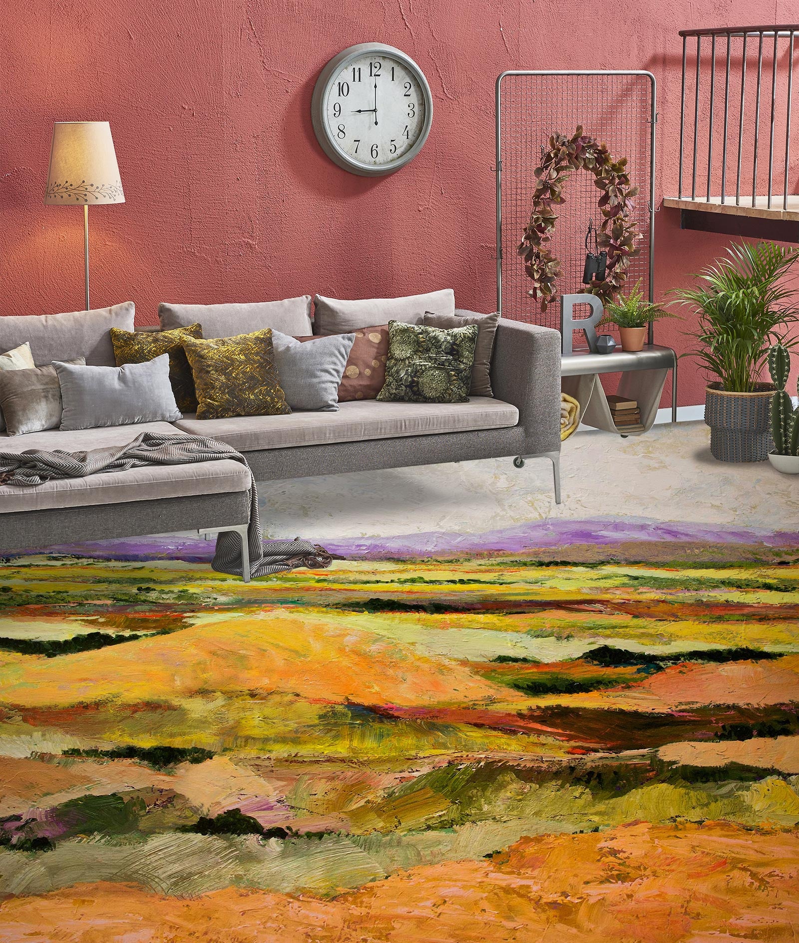 3D Hillside Painting 9614 Allan P. Friedlander Floor Mural