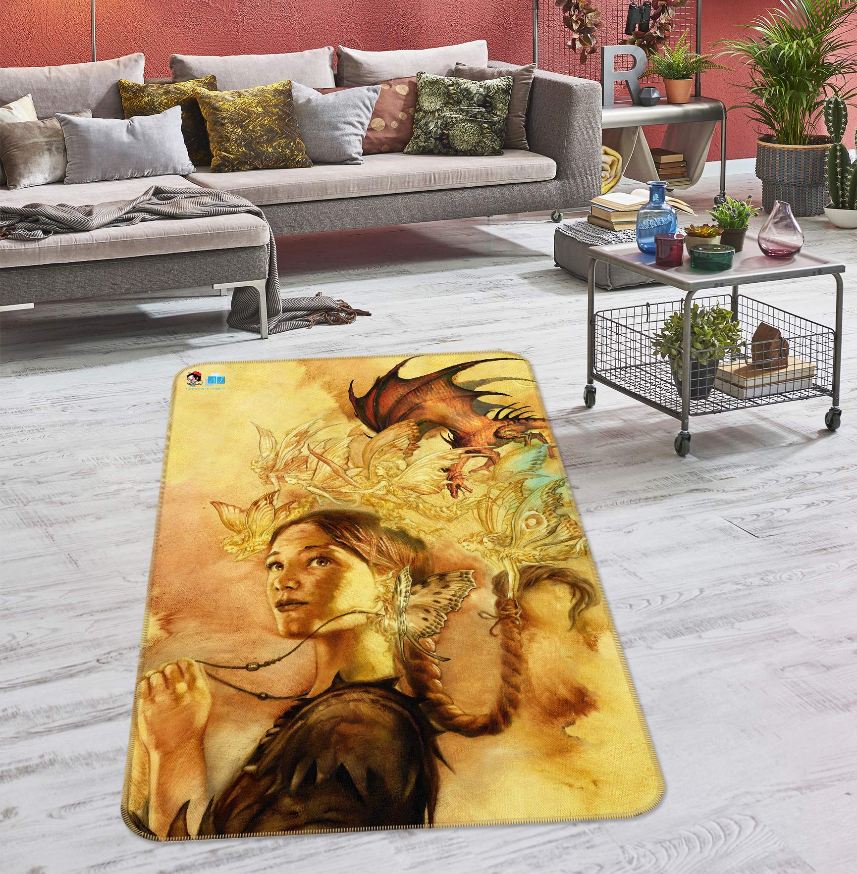 3D Woman 6032 Ciruelo Rug Non Slip Rug Mat