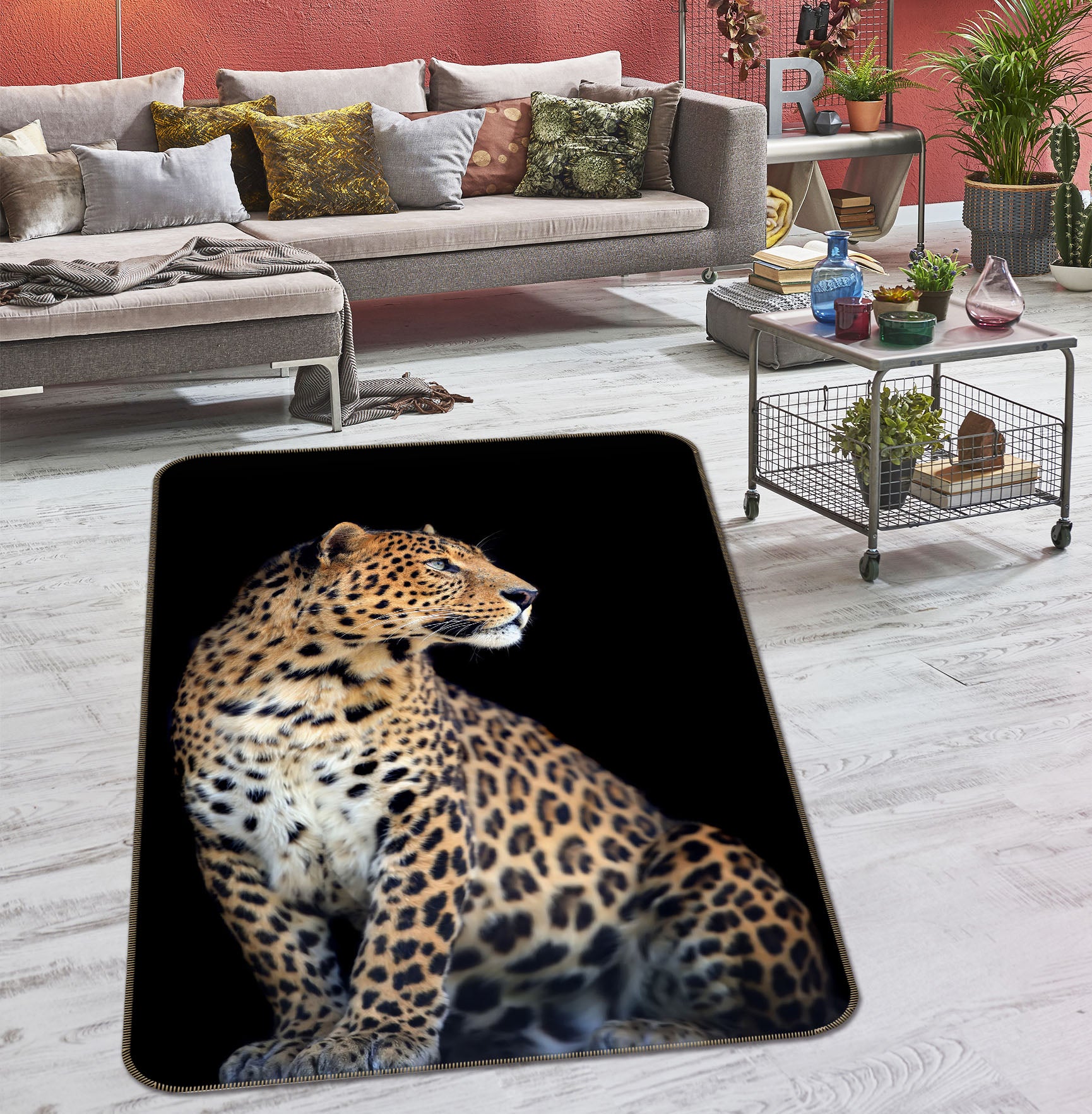 3D Leopard 38194 Animal Non Slip Rug Mat