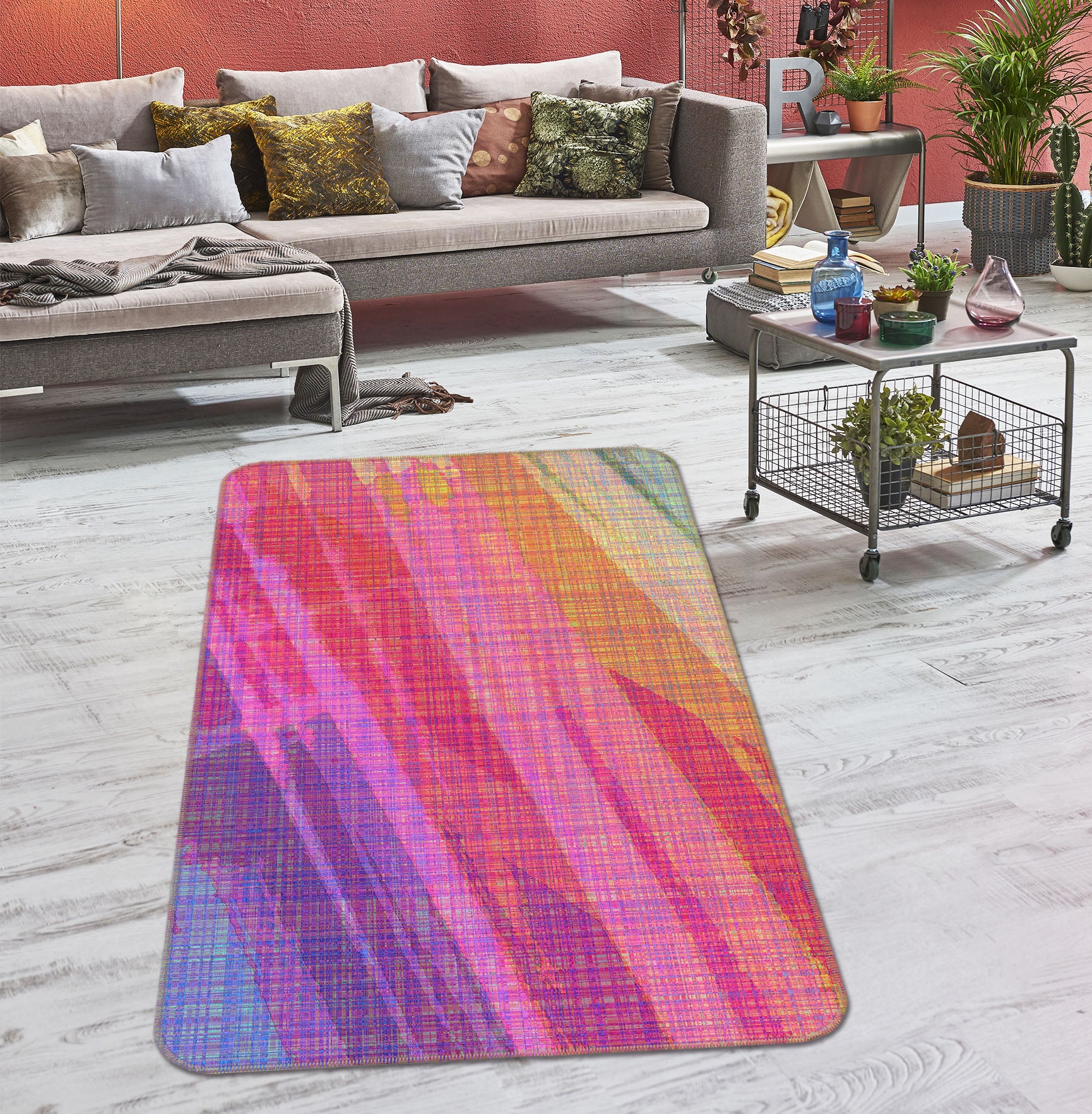 3D Abstract Rainbow 70061 Shandra Smith Rug Non Slip Rug Mat