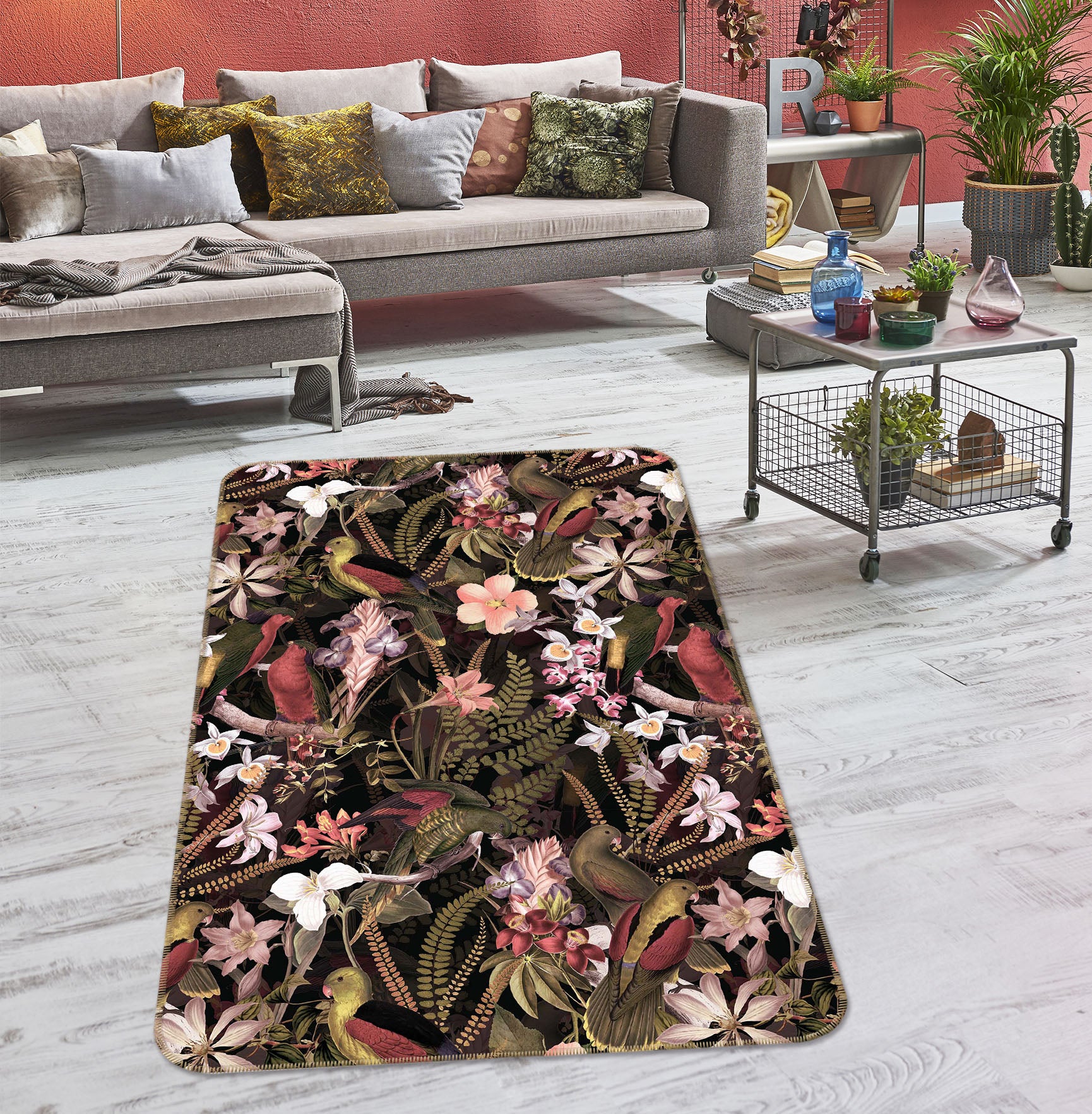 3D Floret Bloom 179 Uta Naumann Rug Non Slip Rug Mat