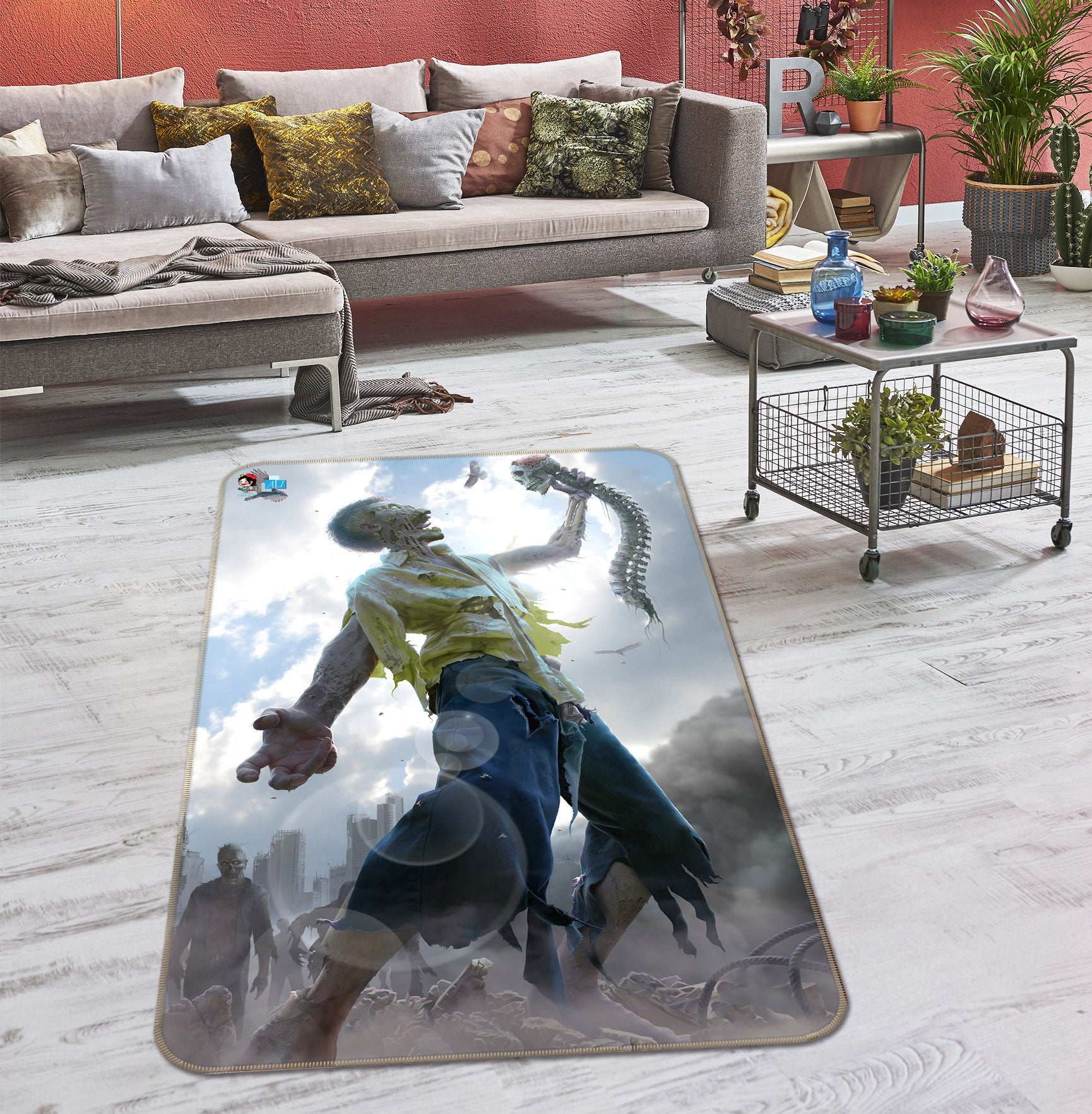 3D Monster Man 4147 Tom Wood Rug Non Slip Rug Mat