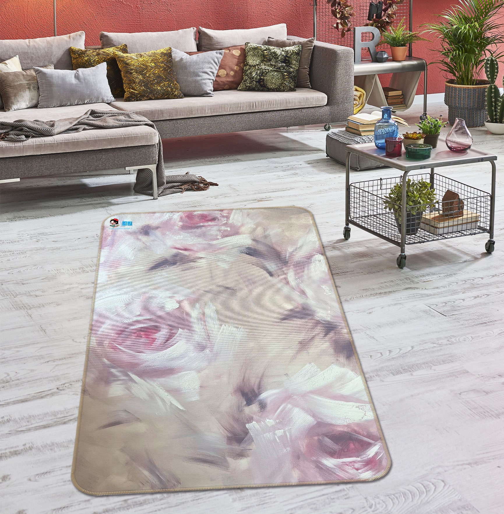 3D Soft Flower 3044 Skromova Marina Rug Non Slip Rug Mat