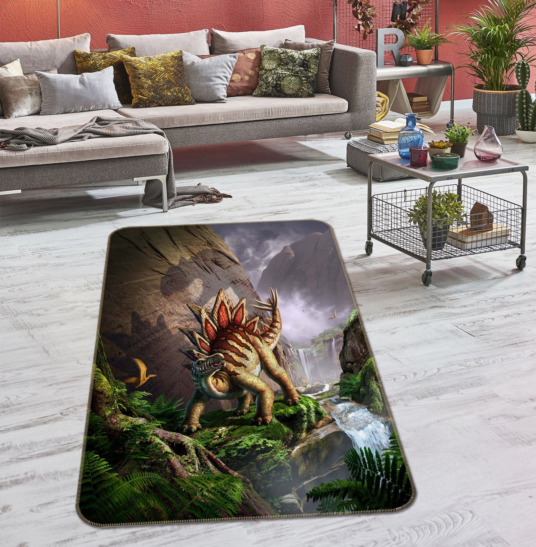 3D Dinosaur War 1065 Jerry LoFaro Rug Non Slip Rug Mat Mat AJ Creativity Home 