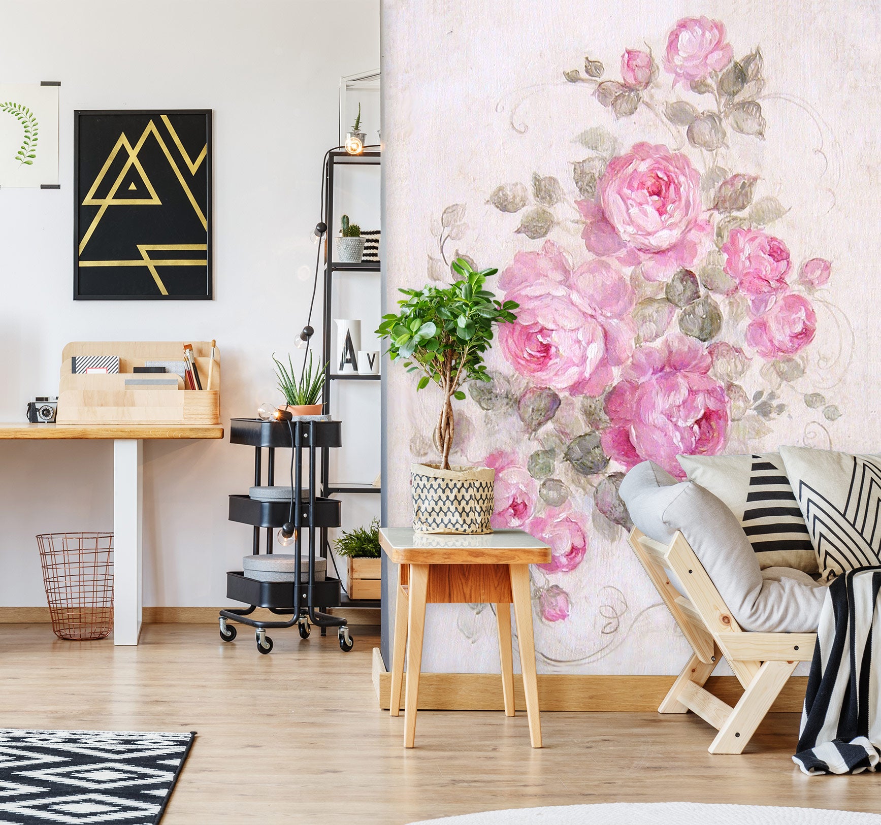 3D Flower Pink 4037 Debi Coules Wall Mural Wall Murals