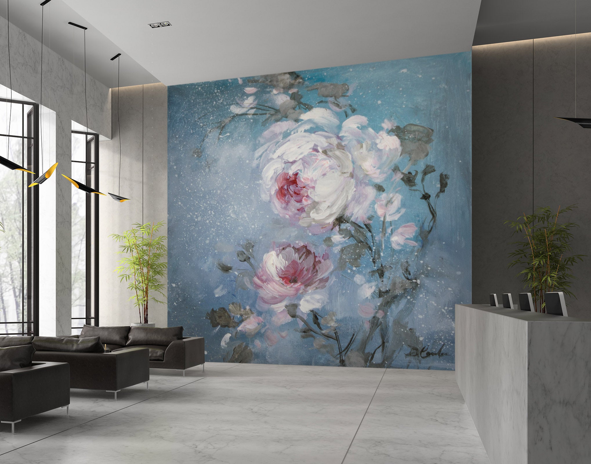 3D Flower Bud 3198 Debi Coules Wall Mural Wall Murals