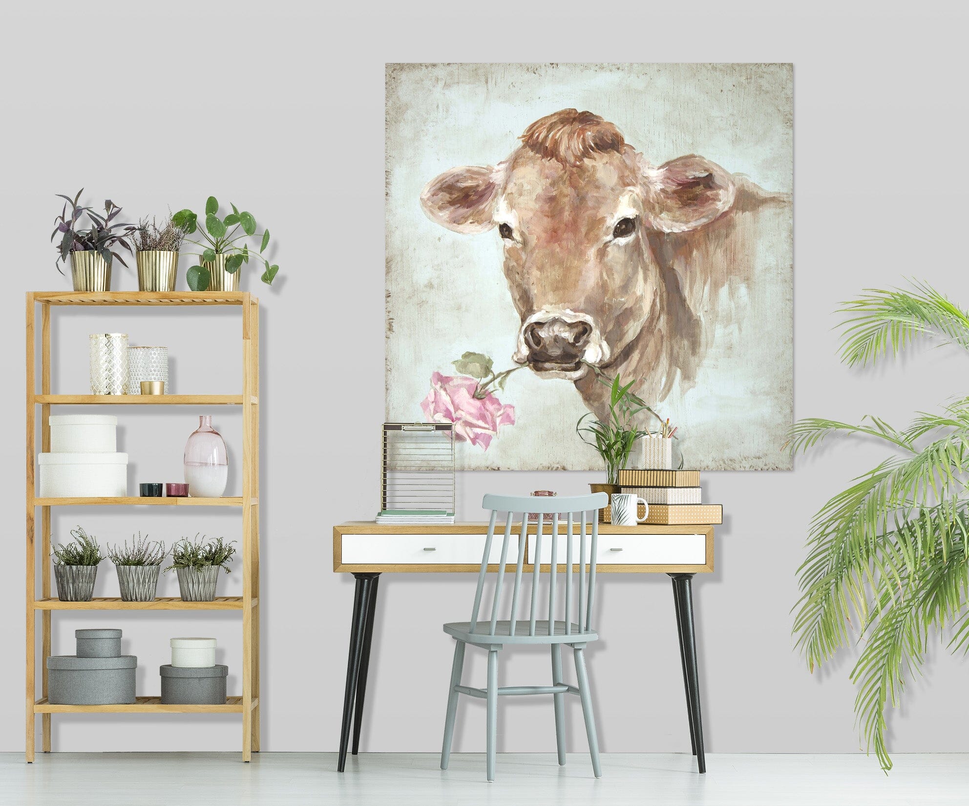 3D Cow Rose 003 Debi Coules Wall Sticker Wallpaper AJ Wallpaper 2 