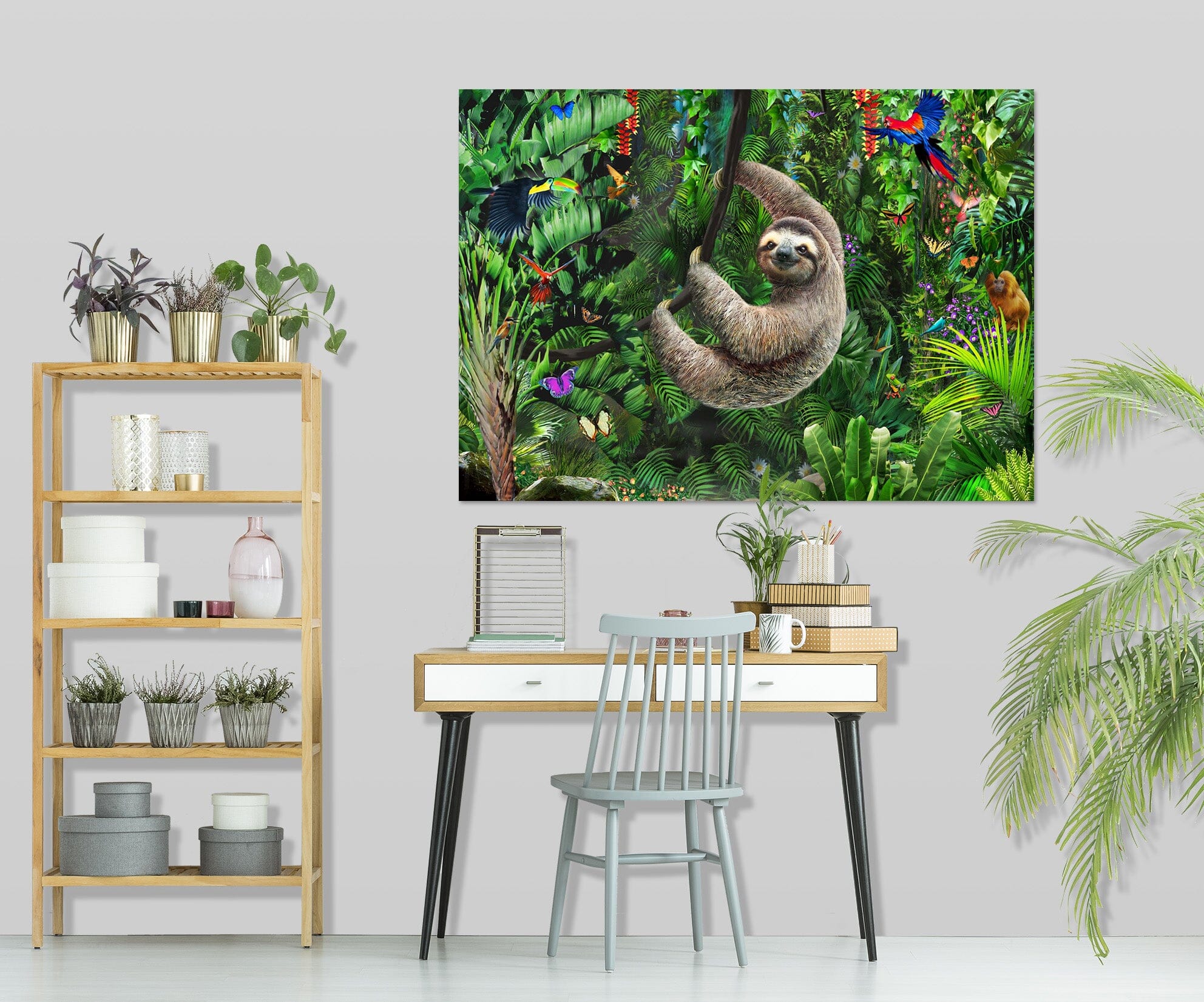 3D Forest Sloth 019 Adrian Chesterman Wall Sticker Wallpaper AJ Wallpaper 2 