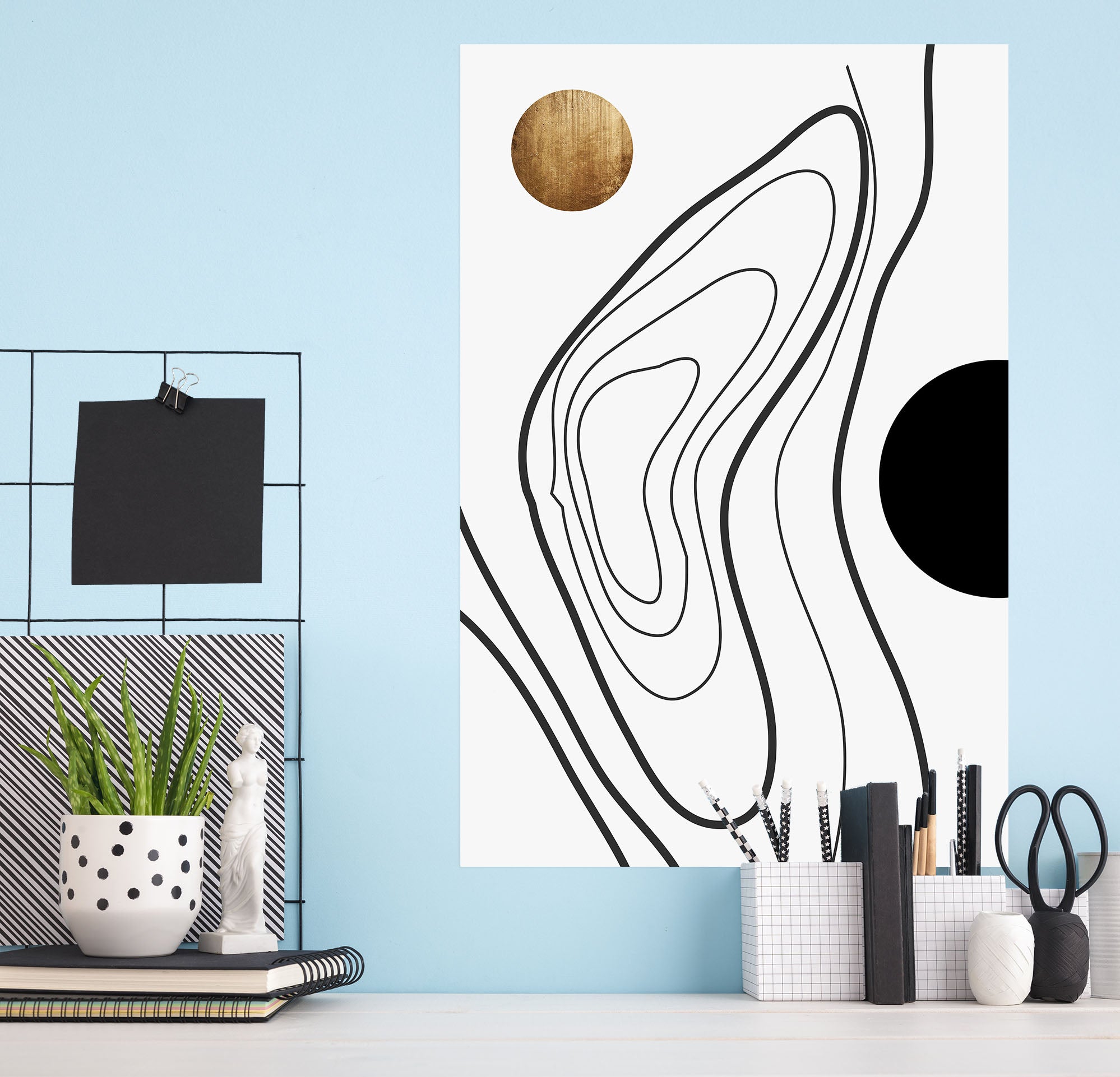 3D Sketch Lines 185 Boris Draschoff Wall Sticker