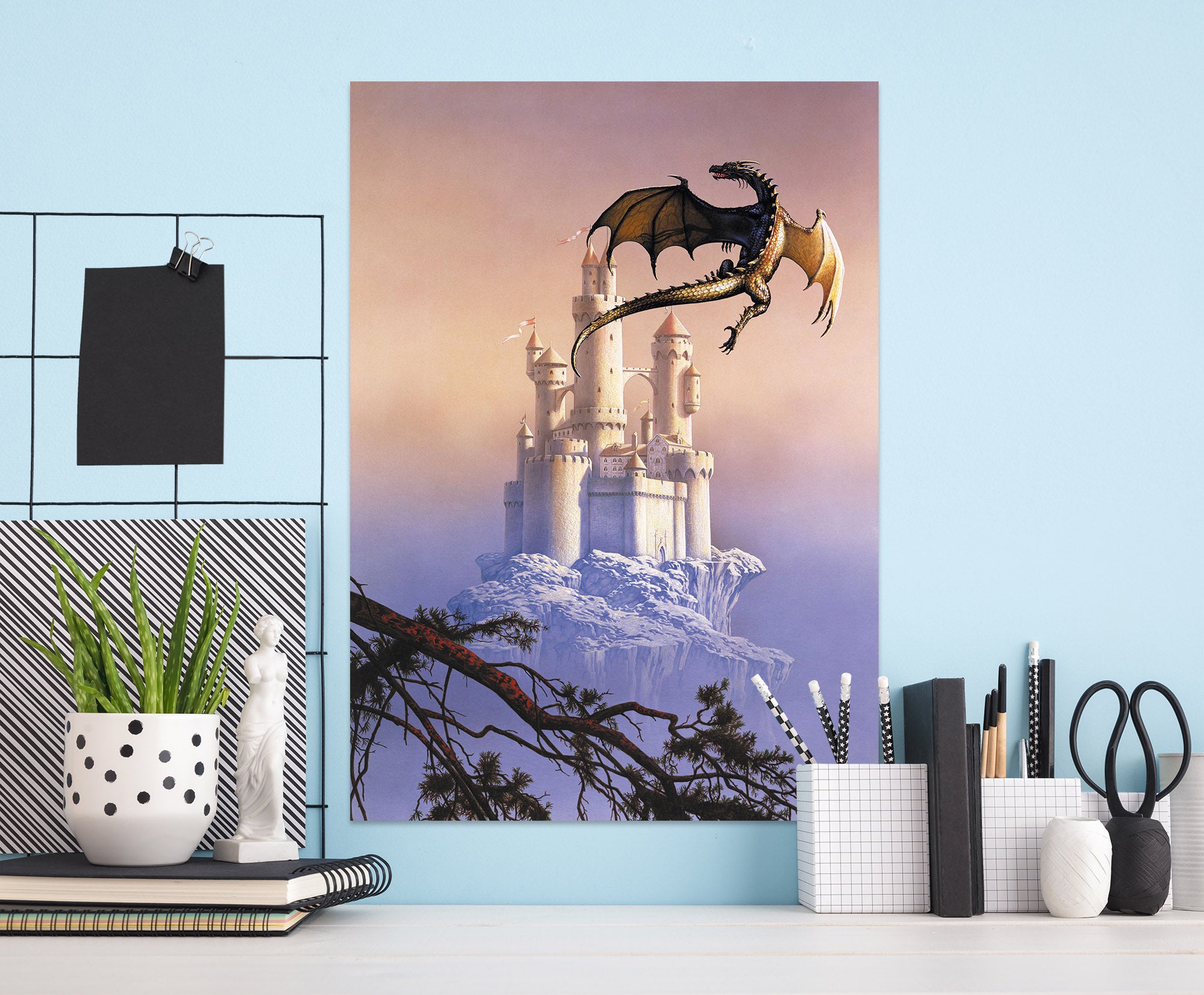 3D Castle And Dragon 8081 Ciruelo Wall Sticker