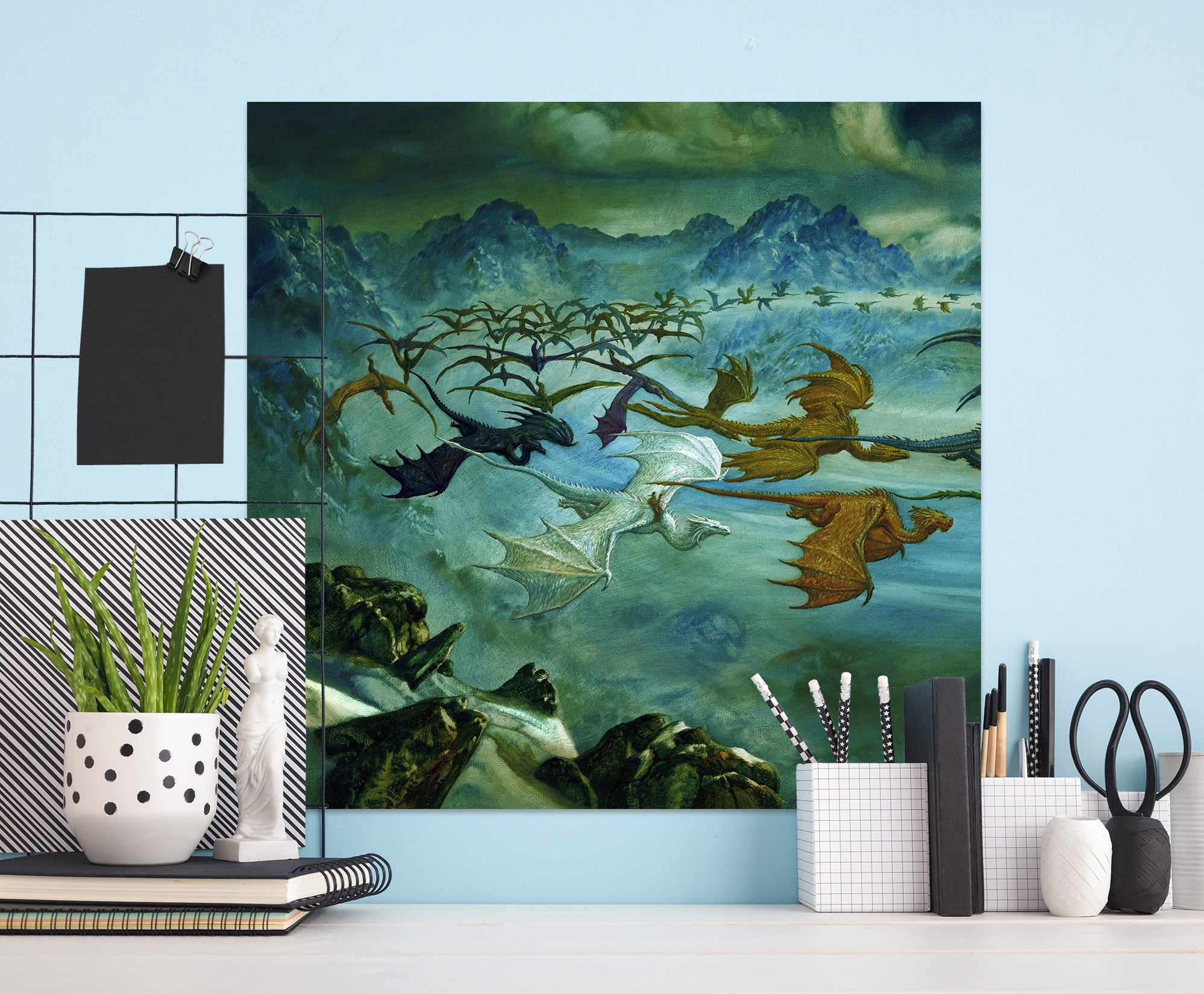 3D Mountains Group Dragon 8055 Ciruelo Wall Sticker