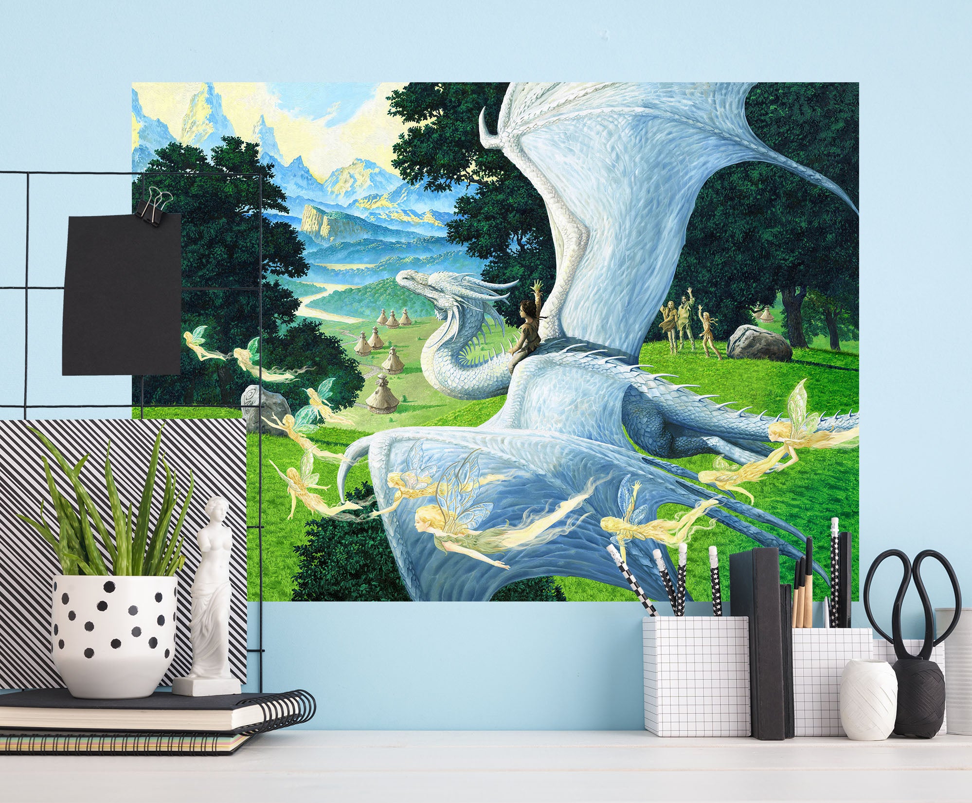 3D Grass Tree Dragon Elf 8048 Ciruelo Wall Sticker