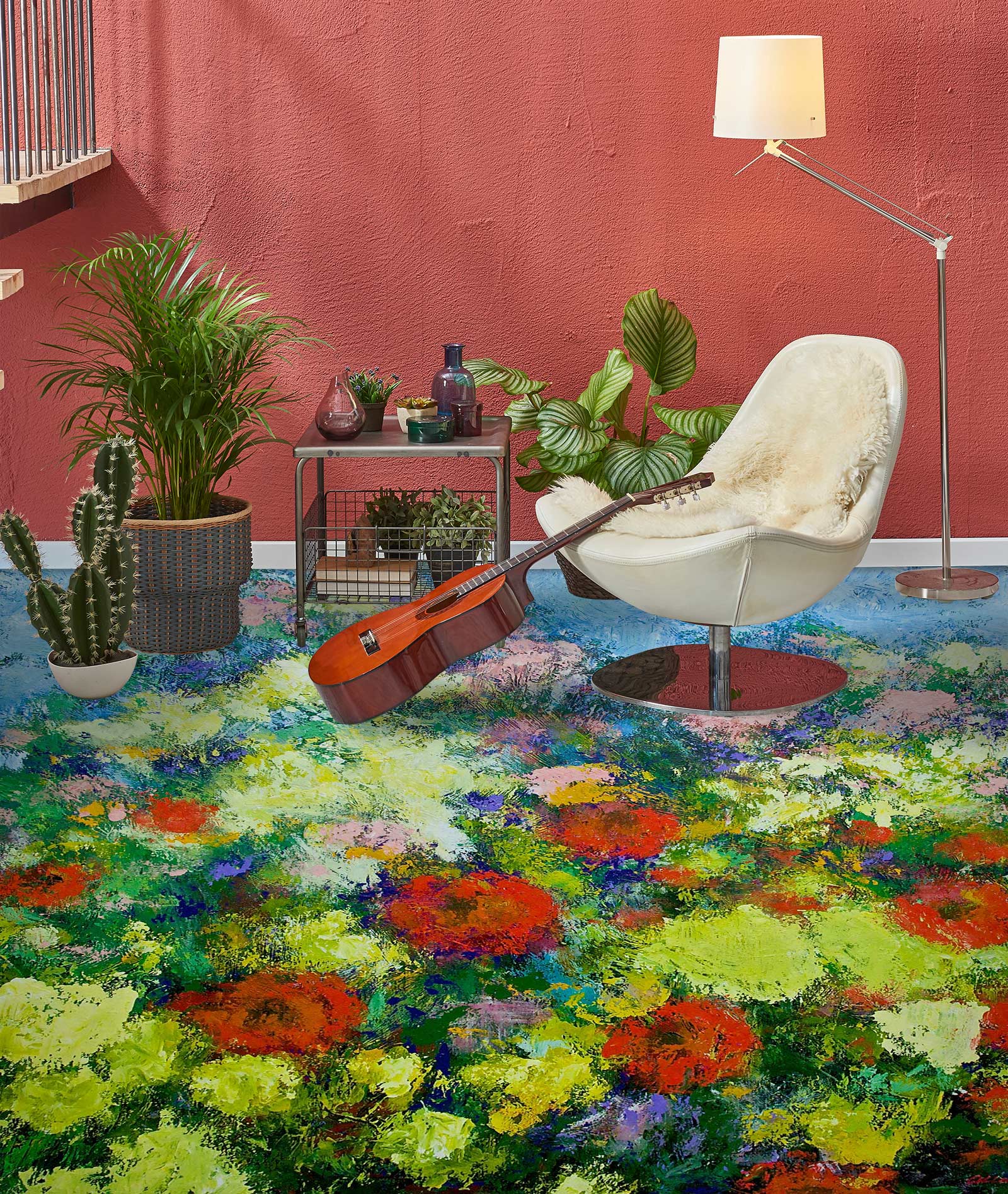 3D Flower Field Painting 9626 Allan P. Friedlander Floor Mural