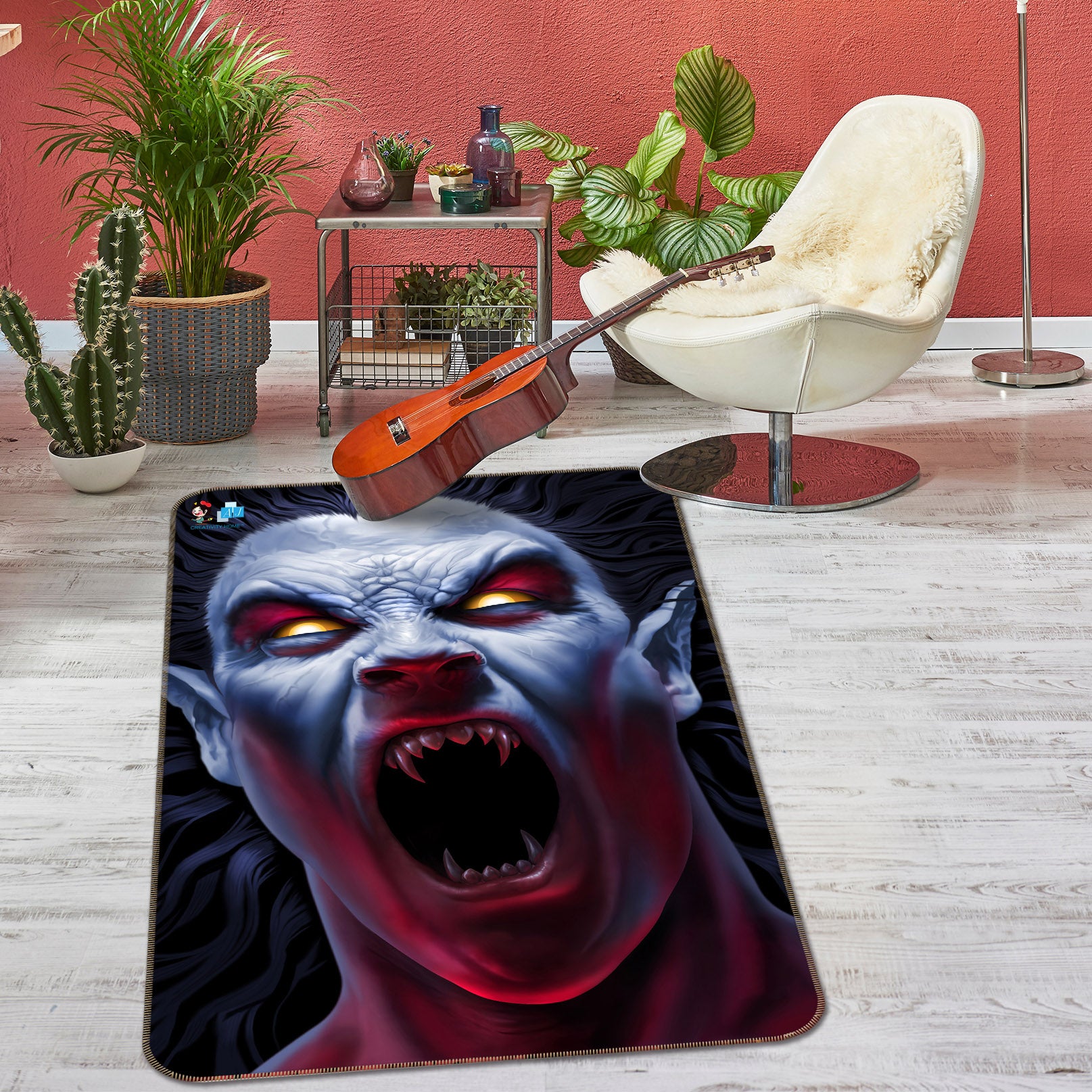 3D Monster 4132 Tom Wood Rug Non Slip Rug Mat