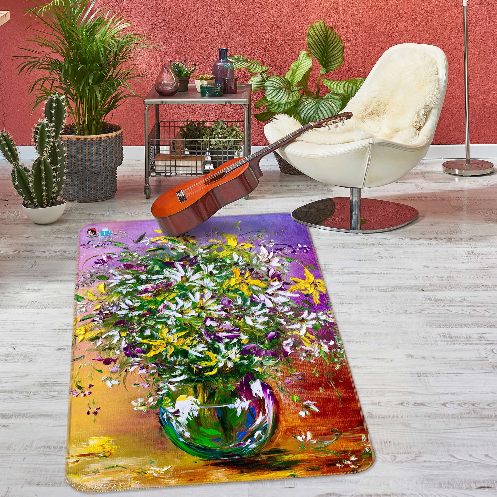 3D Colorful Bouquet 1153 Skromova Marina Rug Non Slip Rug Mat