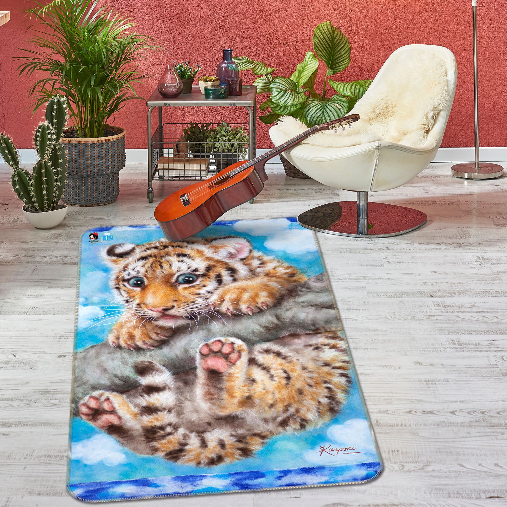 3D Baby Tiger 5696 Kayomi Harai Rug Non Slip Rug Mat