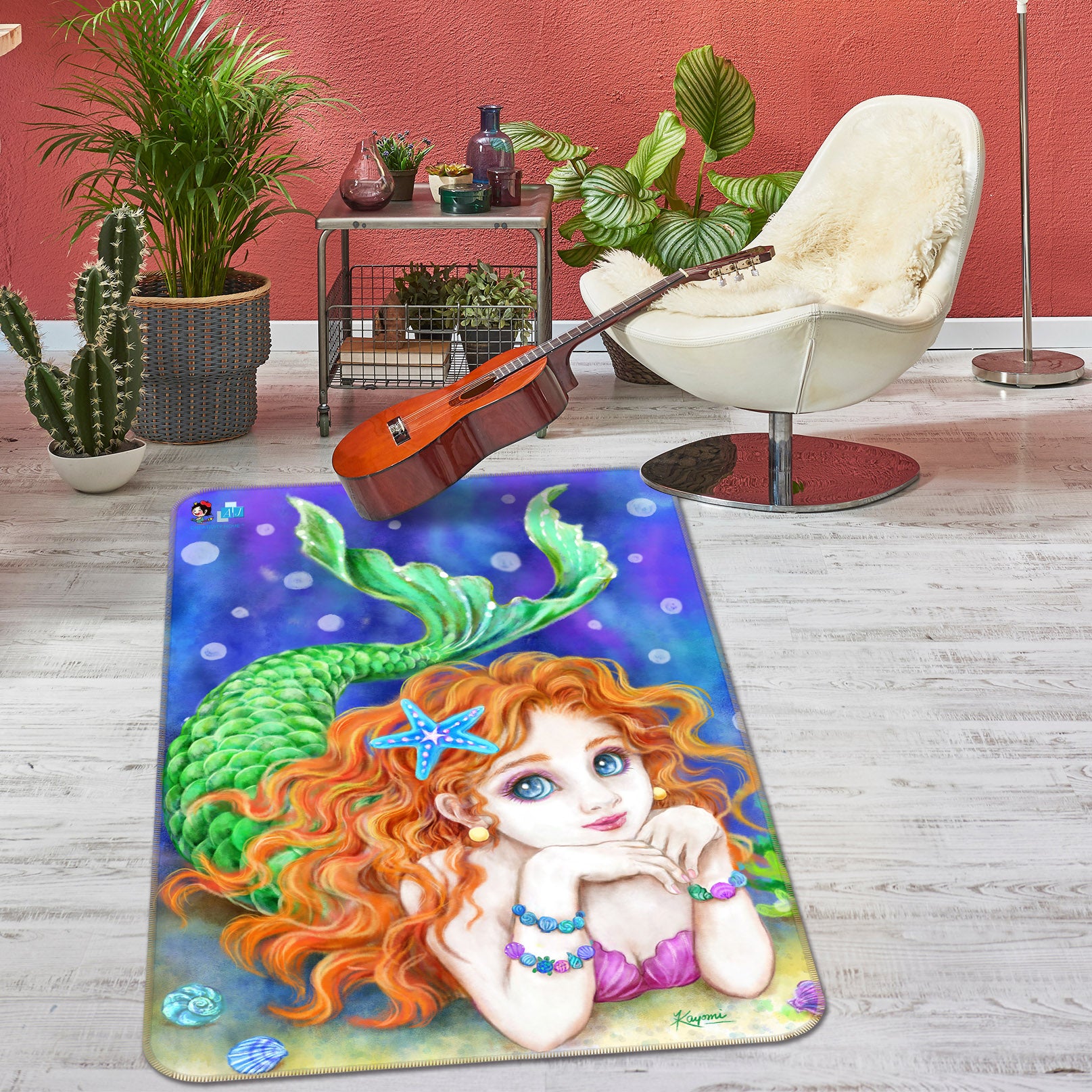 3D Mermaid Girl 5761 Kayomi Harai Rug Non Slip Rug Mat