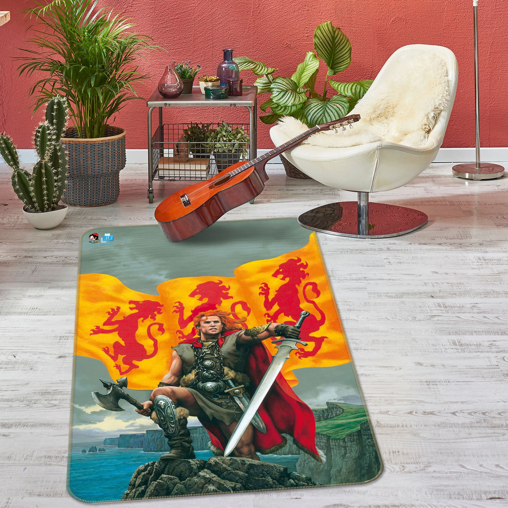 3D Soldier Flag 5197 Ciruelo Rug Non Slip Rug Mat