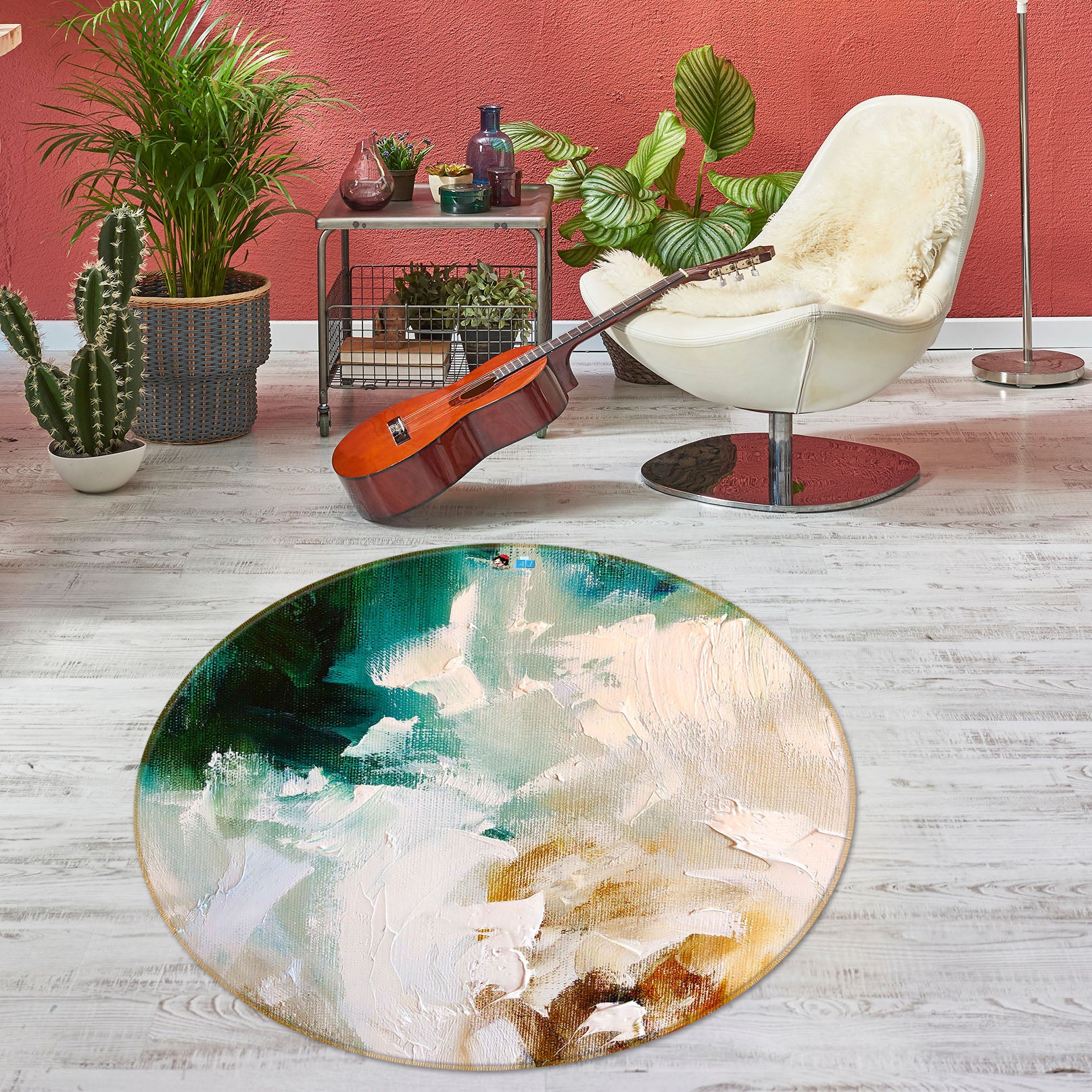 3D Paint Art 908 Skromova Marina Rug Round Non Slip Rug Mat