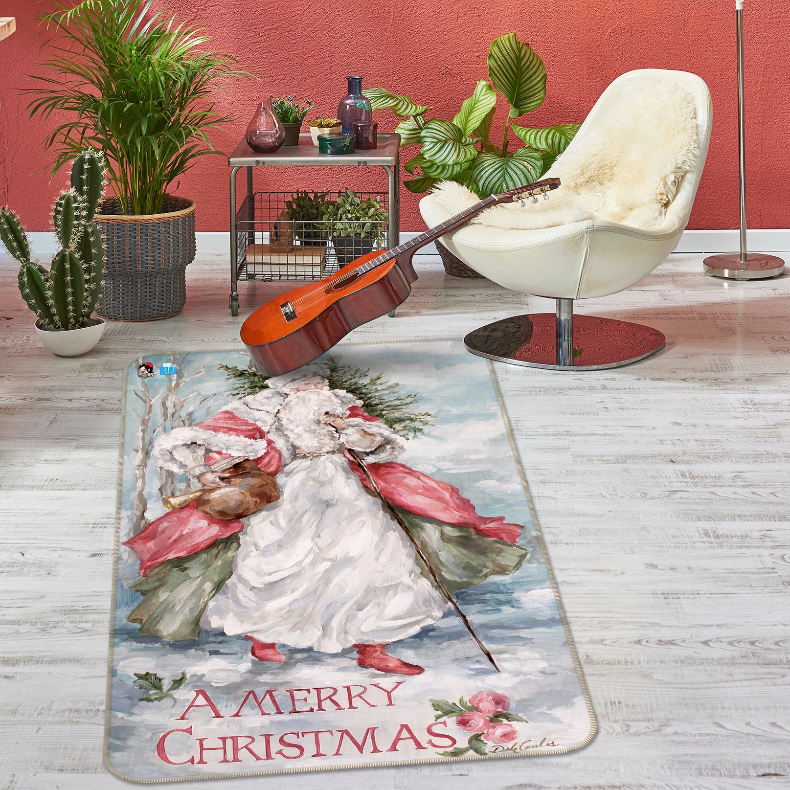 3D Santa Claus 1035 Debi Coules Rug Non Slip Rug Mat