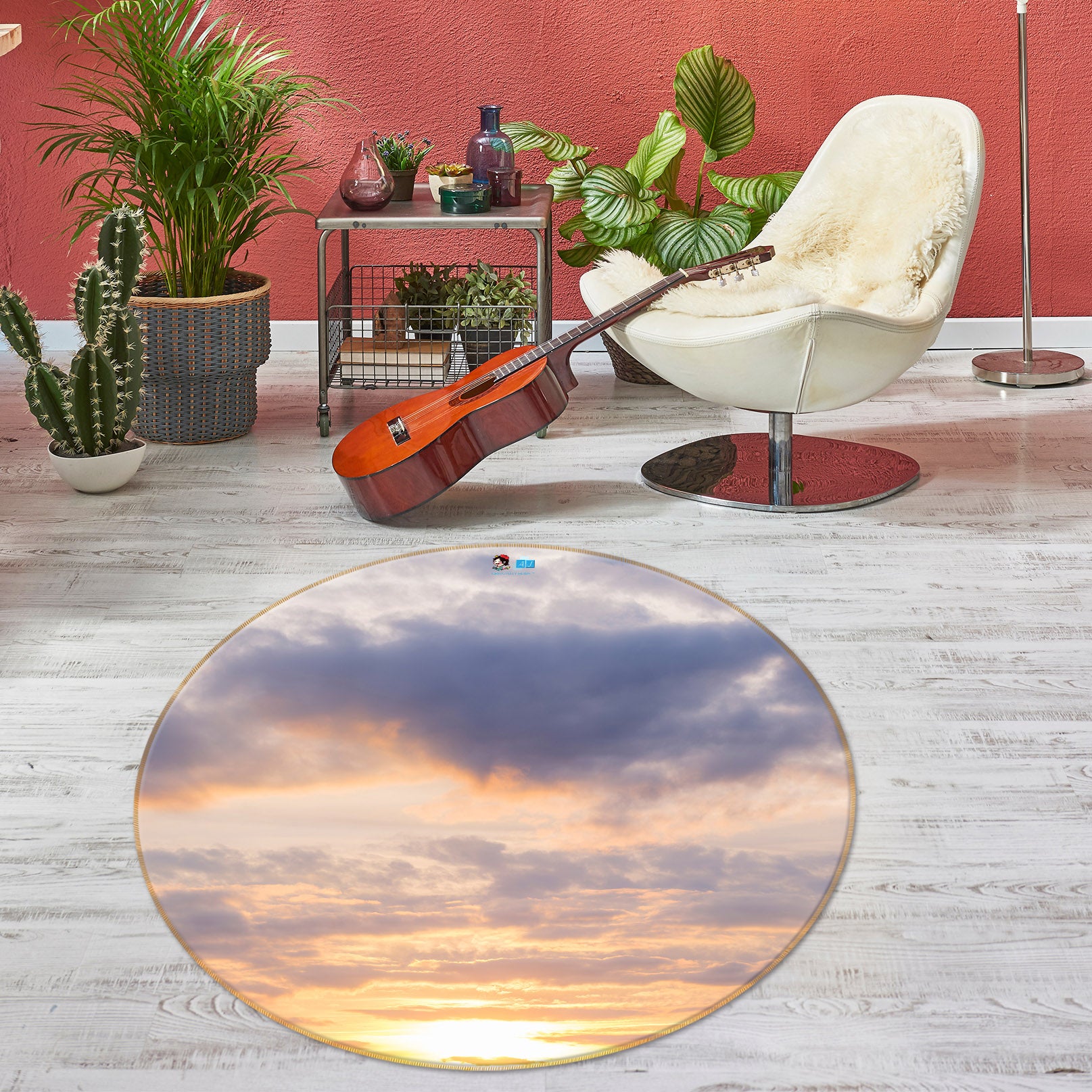 3D Sunset Sky 7416 Assaf Frank Rug Round Non Slip Rug Mat