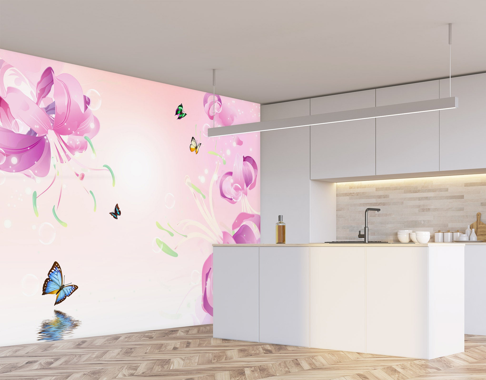 3D Pink Flowers 1539 Wall Murals